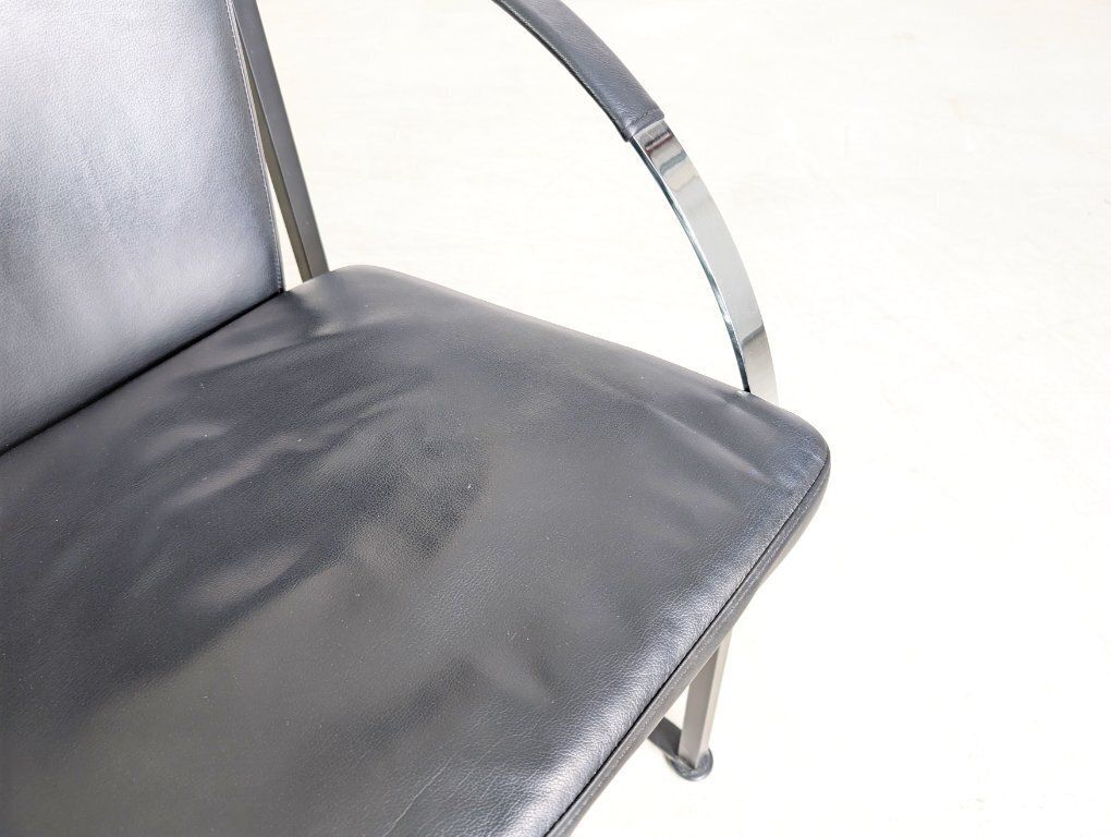 photo furniture Set Of 6 Original Ronald Schmitt Chairs, Leather Design, Black