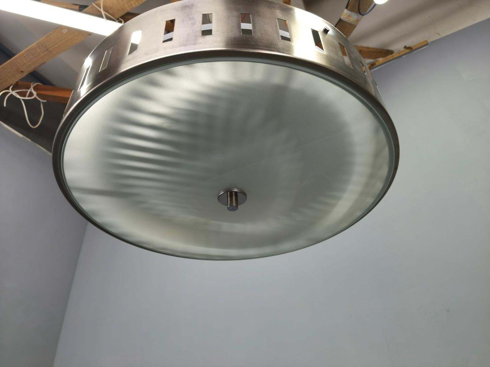Space Age Ufo Chandelier, Metal And Glass, Czechoslovakia 1970s photo 498.0
