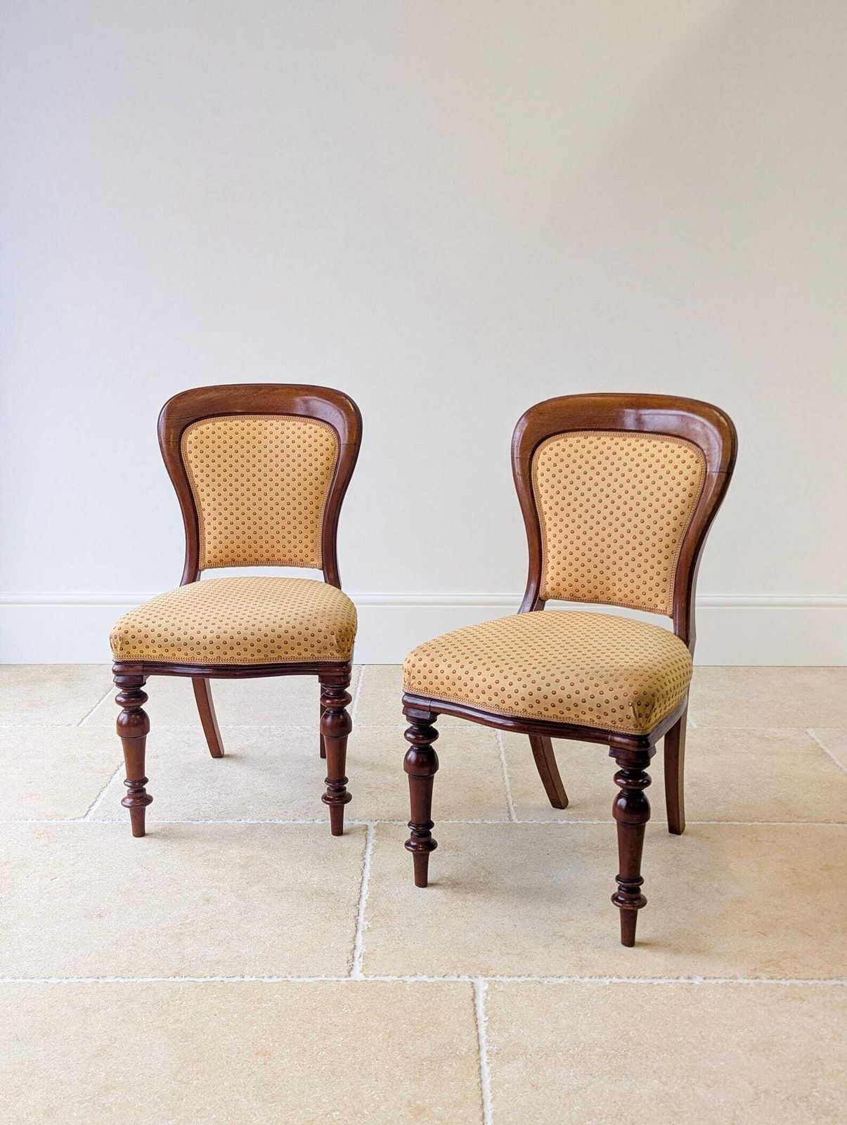 Pair Of Antique Victorian Walnut Side Chairs C.1860 photo for sale