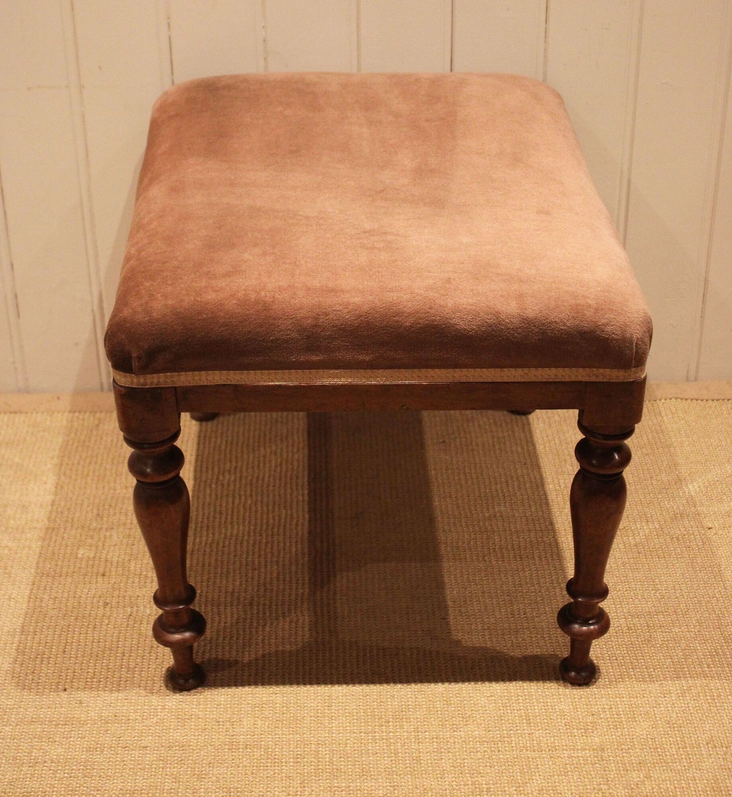 photo furniture Mahogany Upholstered Stool, 1800s