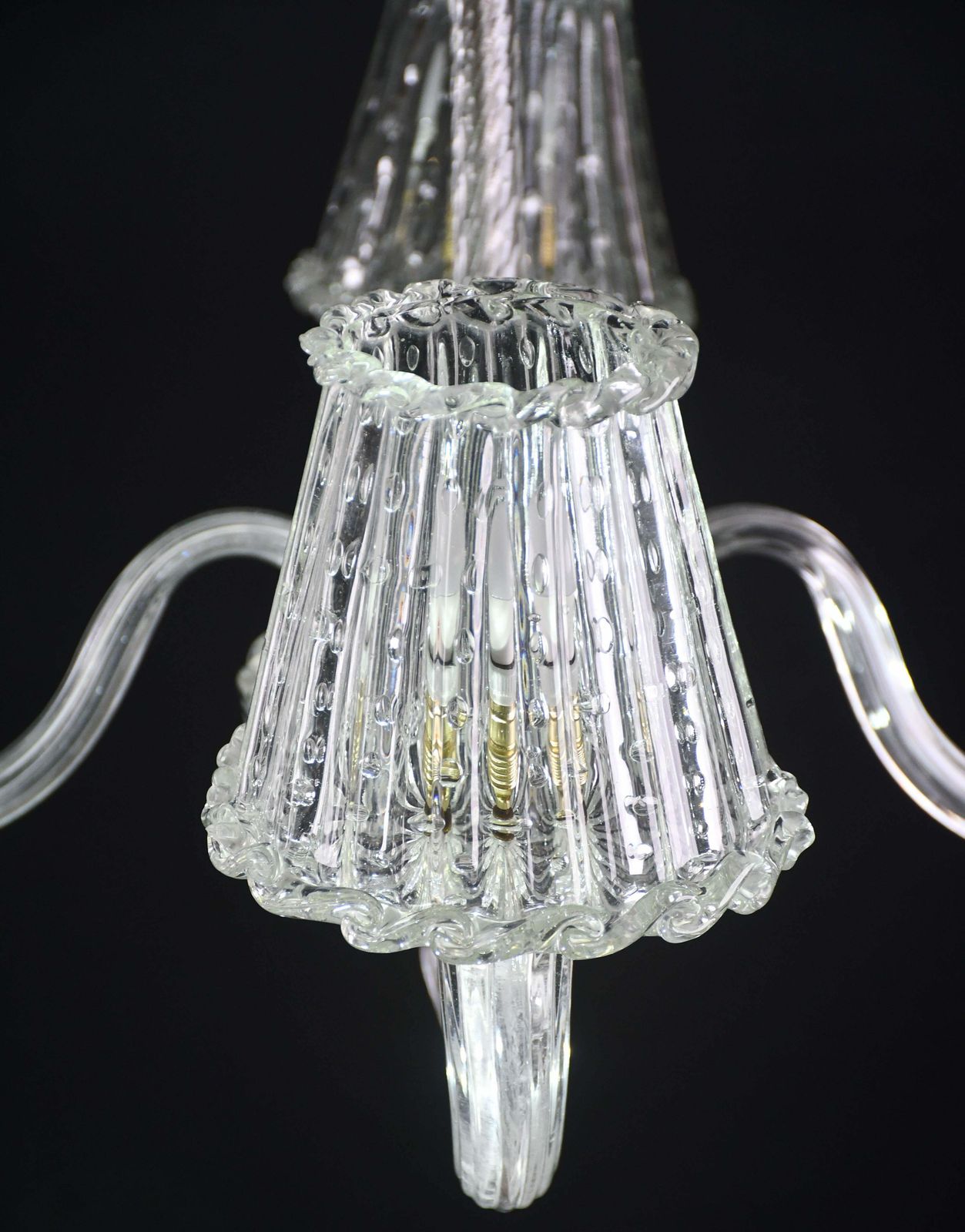photo for sale Luxury Art Decò Barovier E Toso Chandelier, Murano "Bubble" Glass, 1950s