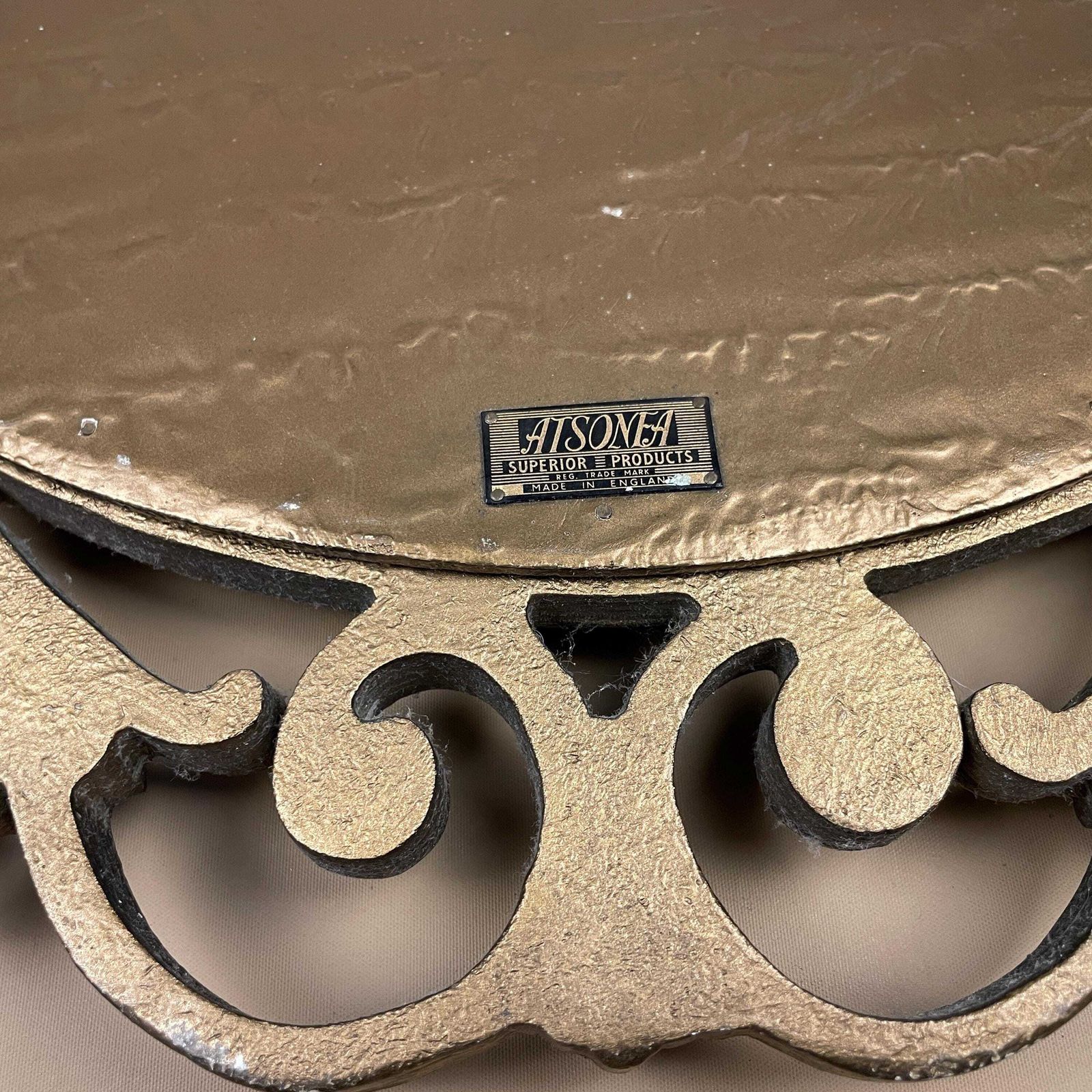 photo for sale Aisonia Gold Round Mirror Ornate Hollywood Regency Wood Resin Frame Rococo Baroque Style Convex Decorative Hallway Made In England