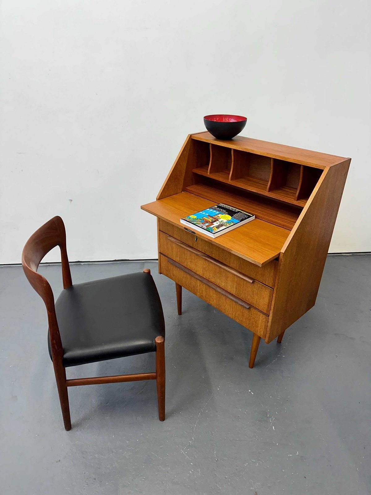 Vintage 1960s Danish Teak Bureau / Desk. Retro Mid Century G Plan Vodder photo 370.0