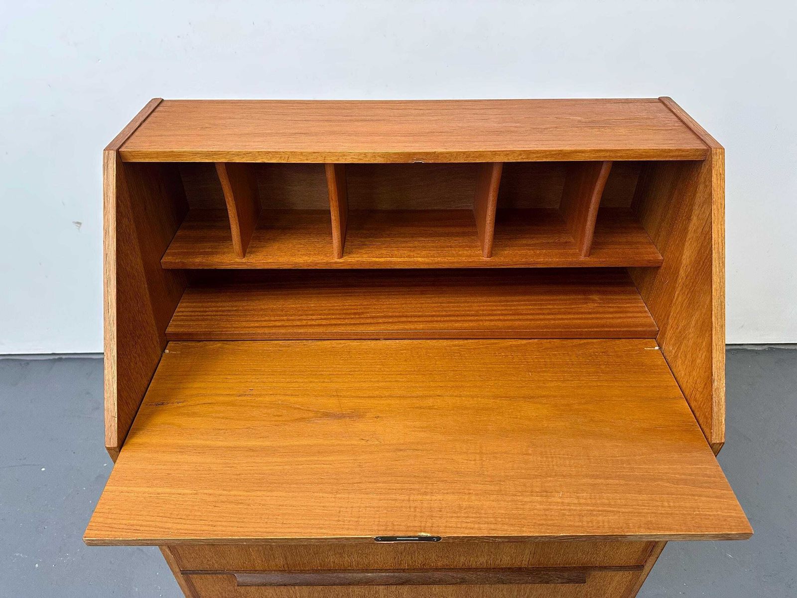 370.0 Vintage 1960s Danish Teak Bureau / Desk. Retro Mid Century G Plan Vodder photo