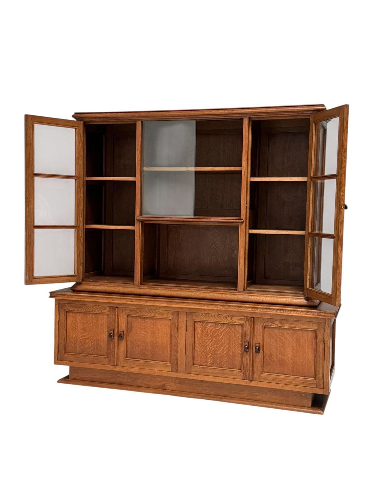 Art Deco Bookcase Or Display Cabinet With Glass Sliding Doors, 1930s photo for sale