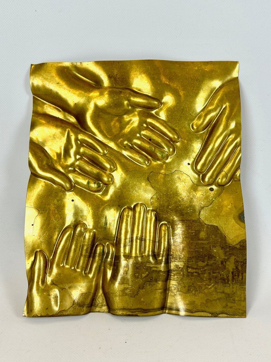 Brass Piura Wall Plaque Or Relief Attributed To Barbro Bäckström, 1978