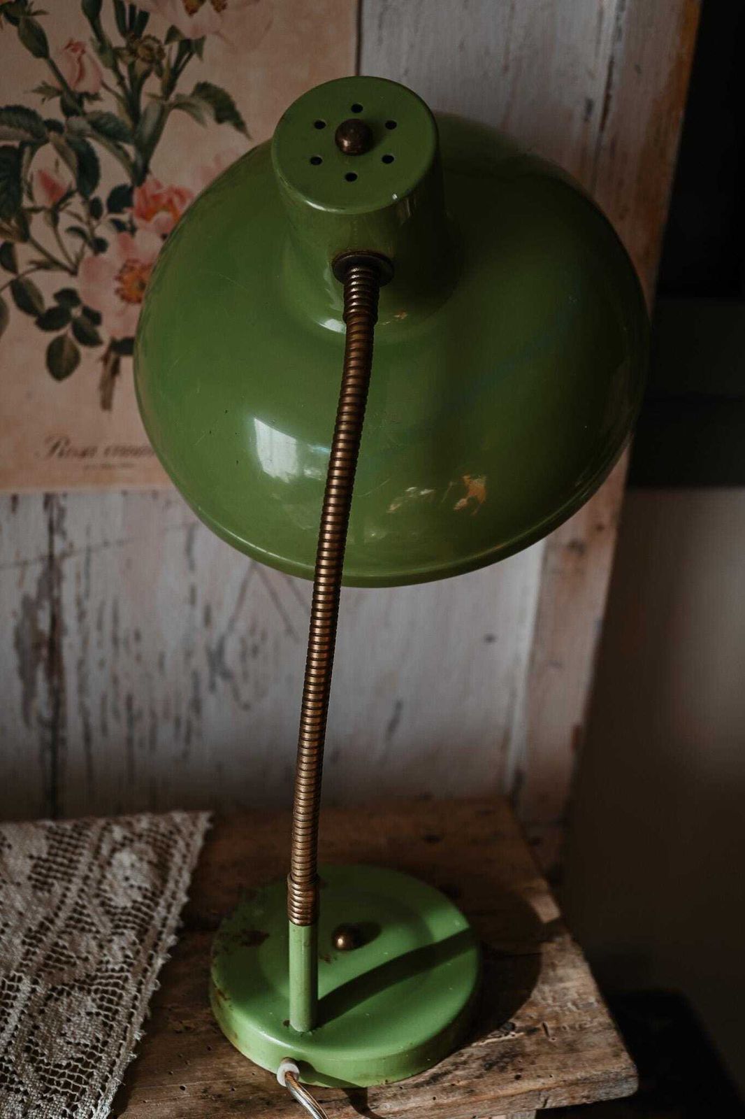 1960s Acid Green Adjustable Desk Lamp   Mid Century Task Light photo 279.0