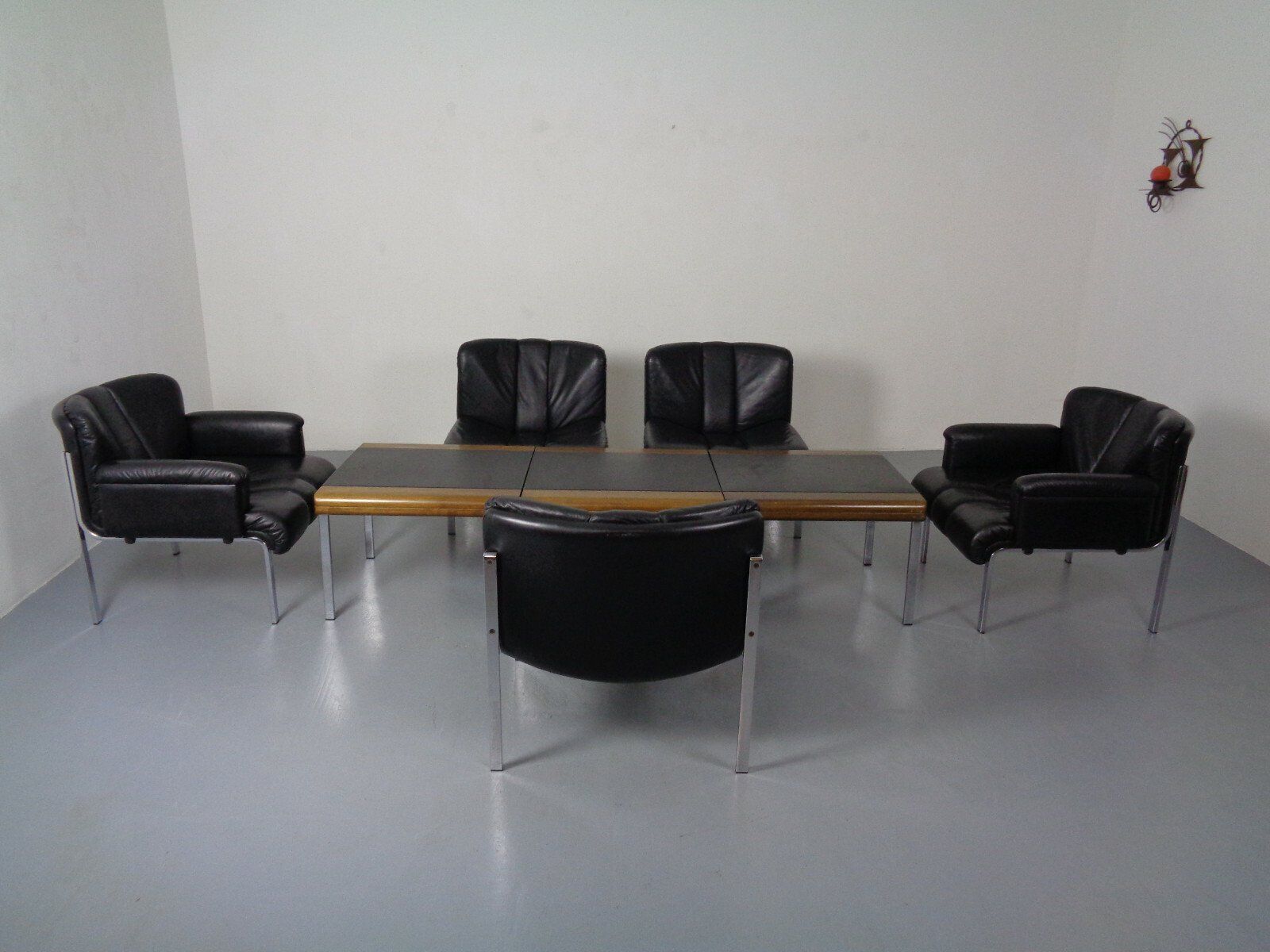 1200 Eurochairs & Tables By Hans Eichenberger For Girsberger, Switzerland, 1970s, Set Of 8