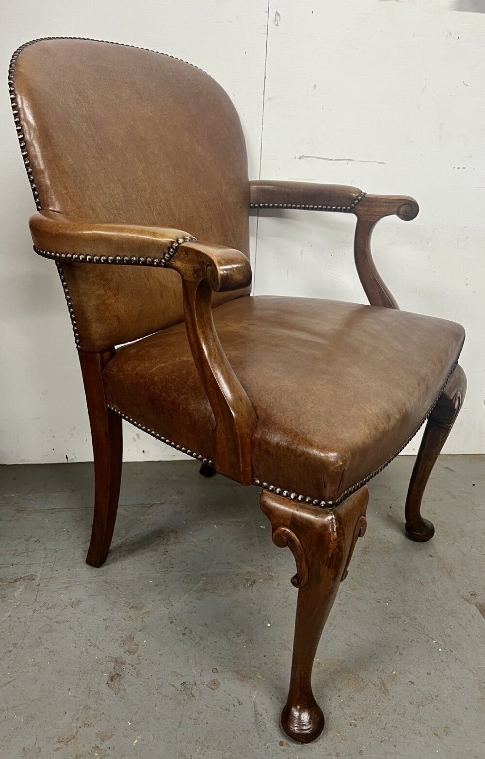 Mahogany & Leather Elbow Desk Chair photo buy