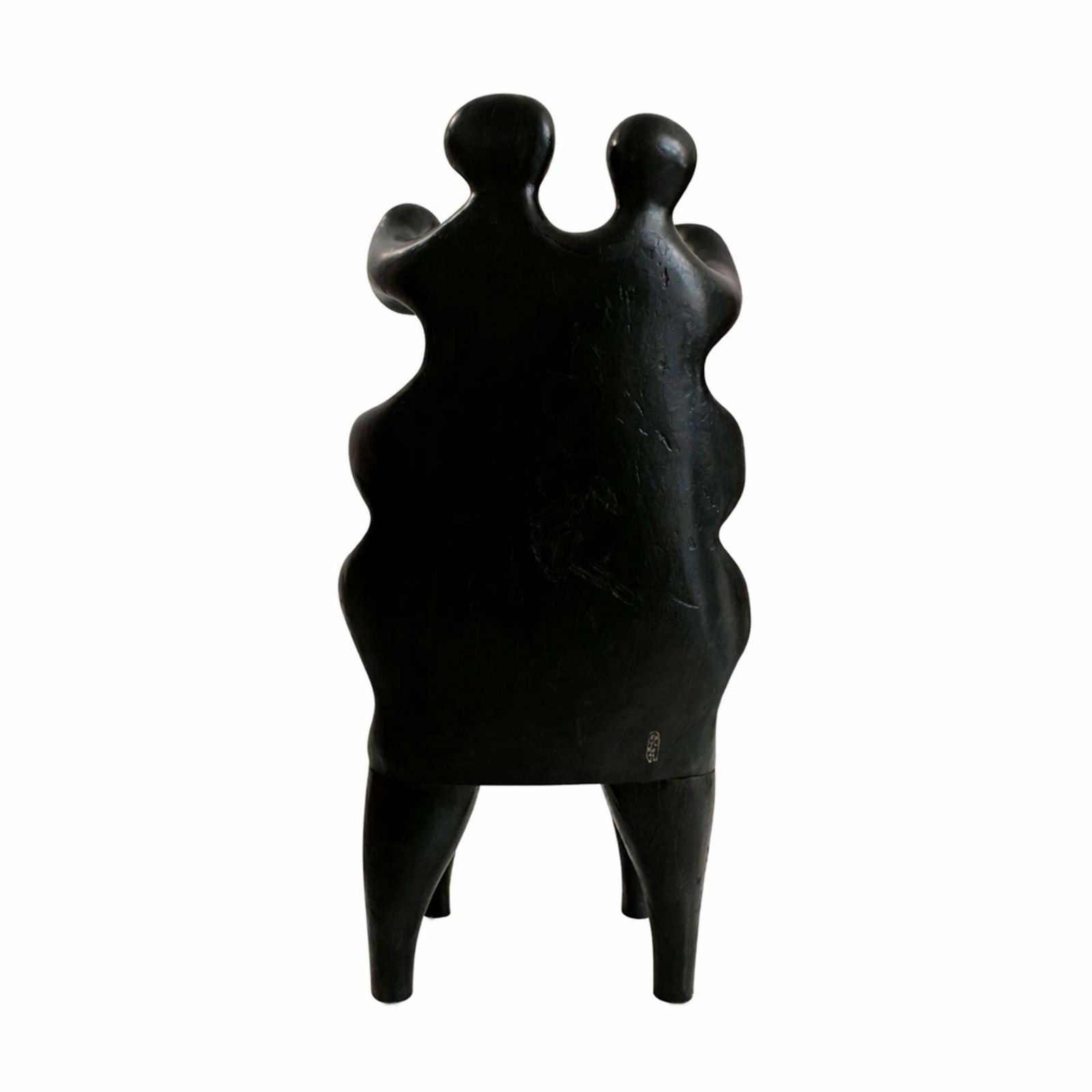 20th Century Paul Covaci Sculptural Black Solid Wood Romanian 1980s Armchair photo 4262.0