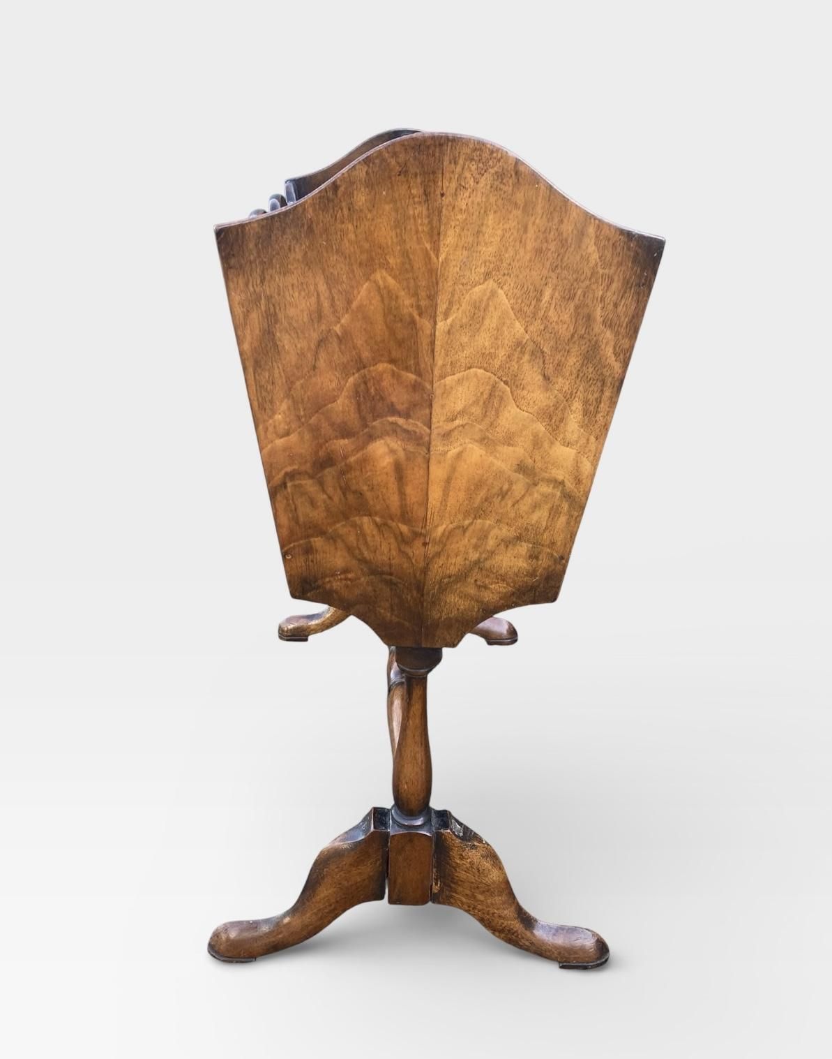 Queen Anne Style Burr Walnut Canterbury / Magazine Rack (C.1920) photo furniture