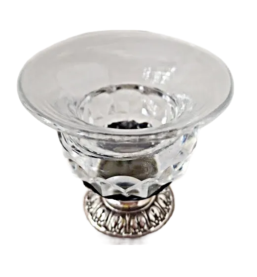 Silver And Cut Glass Salt Cellar From The Early 19th Century, Antique photo 444.0