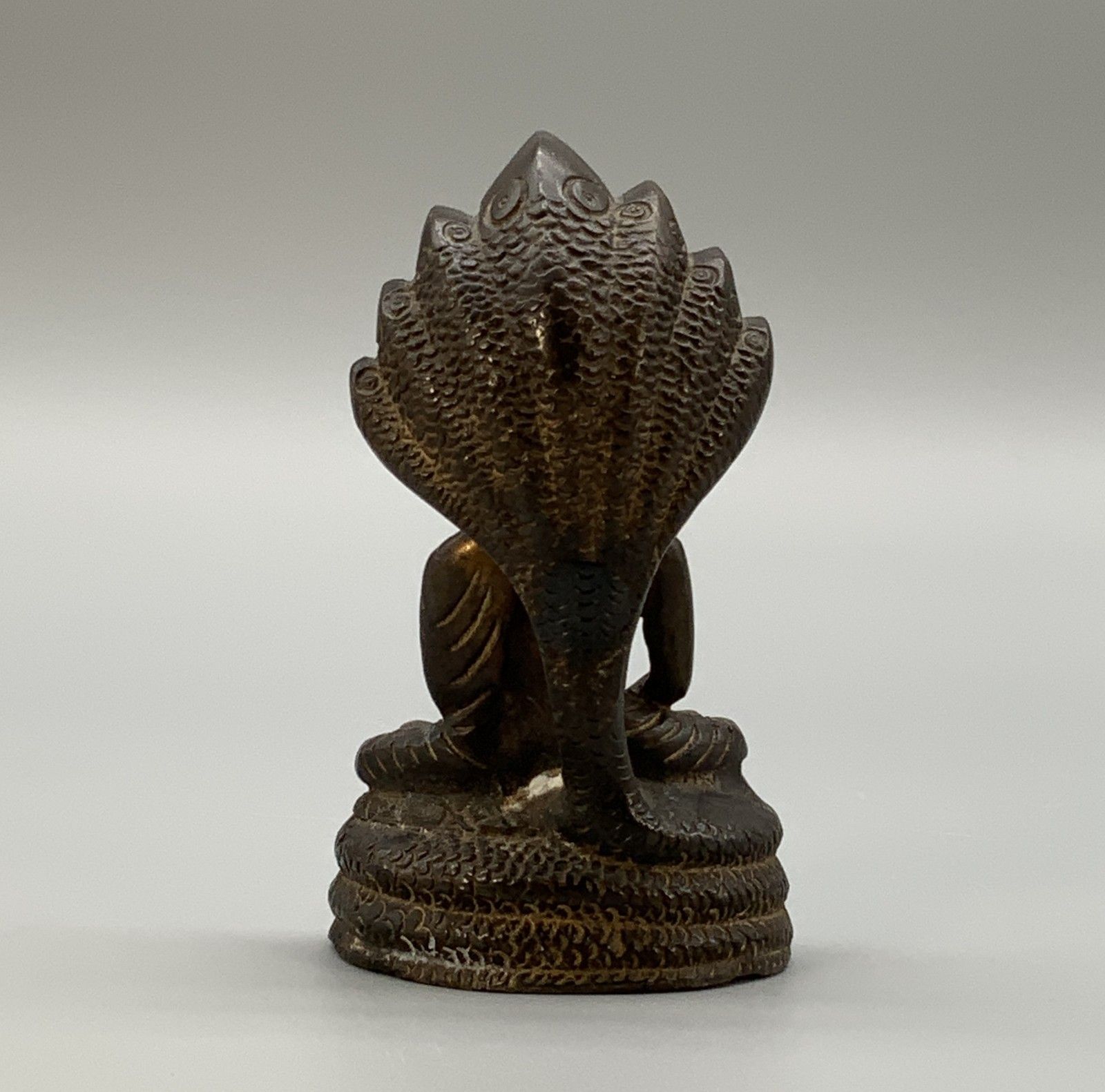 Antique Bronze Buddha Naga King, Mucalinda Sculpture Figurine Statue Early 20thc photo buy