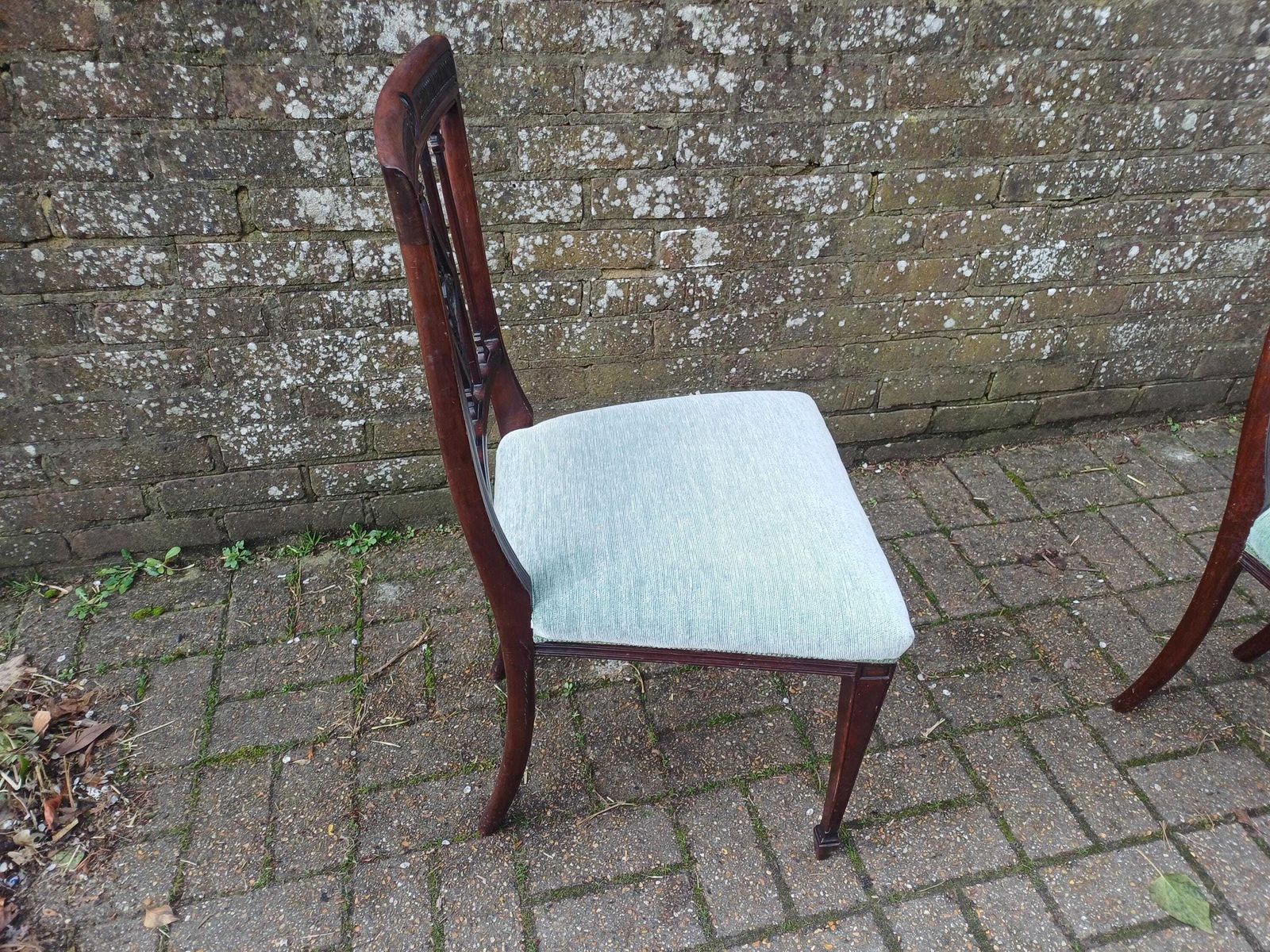 photo buy Antique Victorian Mahogany Rosewood Dining Chairs Set Of Four Carved High Back Upholstered Seats Fine Quality English Furniture