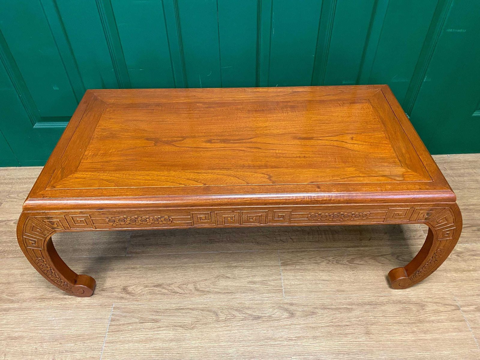 photo for sale Antique Oriental Reversible Camphor Wood Carved Bench Stool Coffee Table