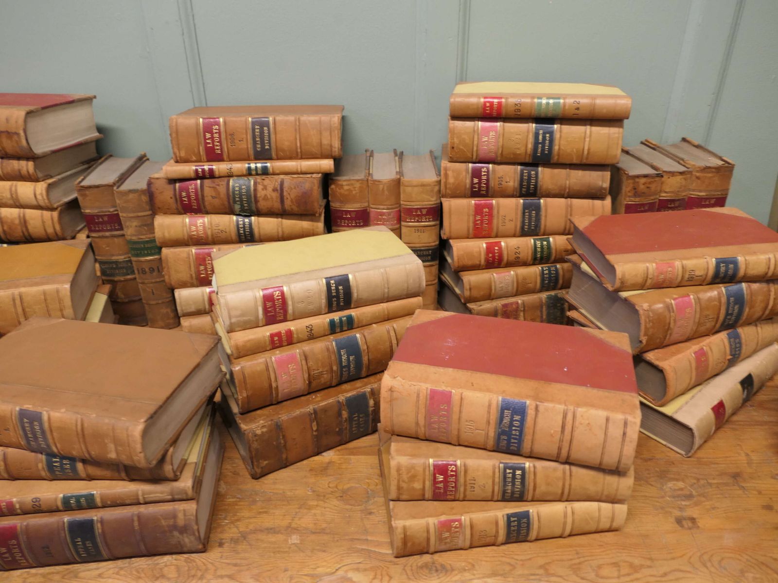 89 Original Leather Bound Law Books From 1890s 1940s This Is A Handsome Set. photo Home Decor