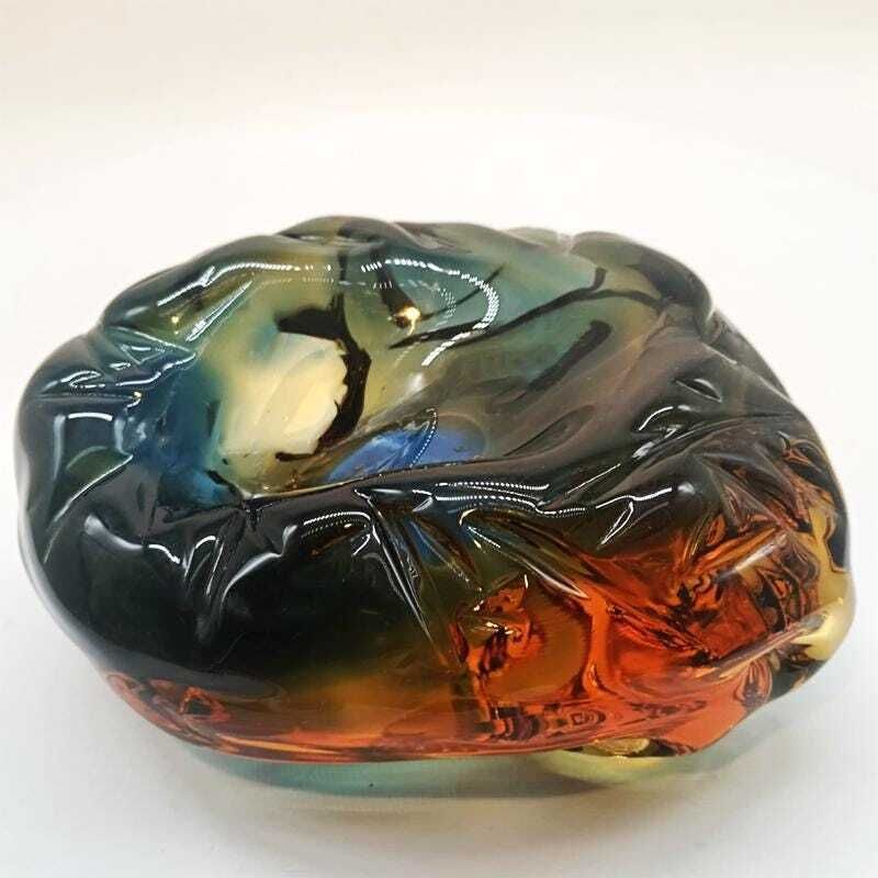 1950s Big Ashtray Completely Hand Blown And Handcrafted In Murano Glass, Made In Italy photo buy