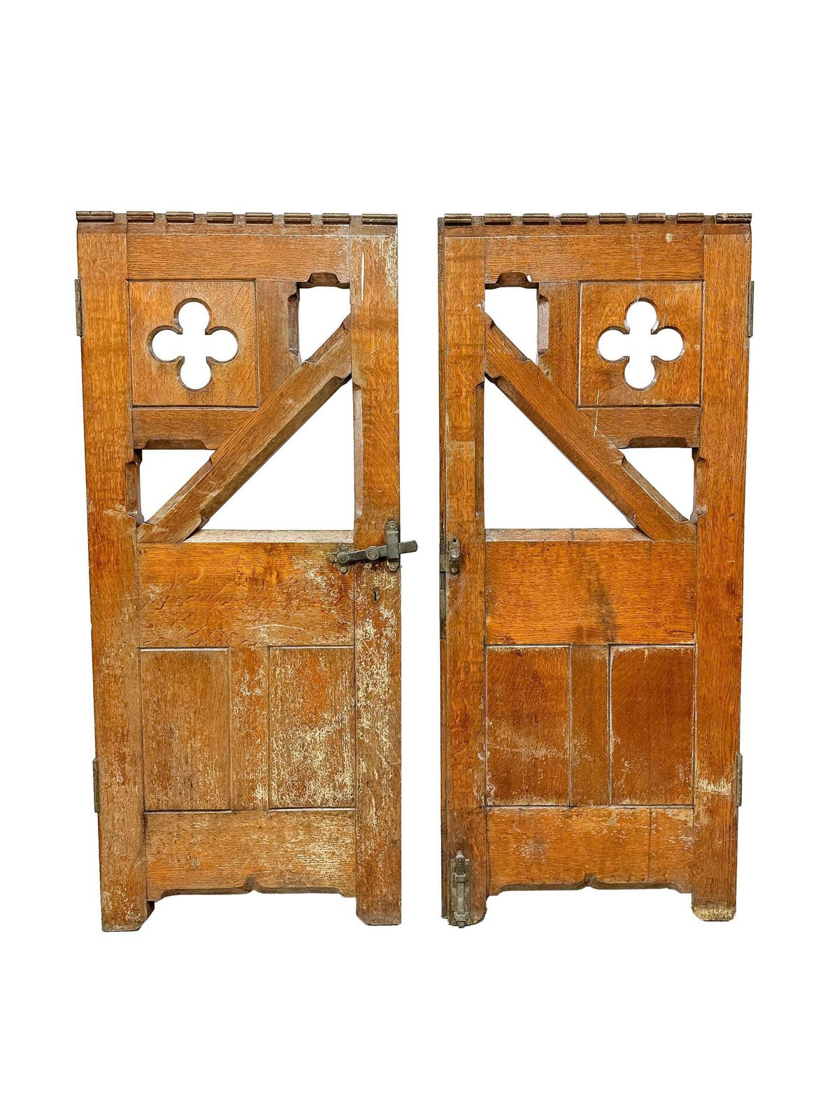 685.0 Victorian Gates & Panels Gothic Revival Altar Communion Confession Rail  19th Century Antique. photo