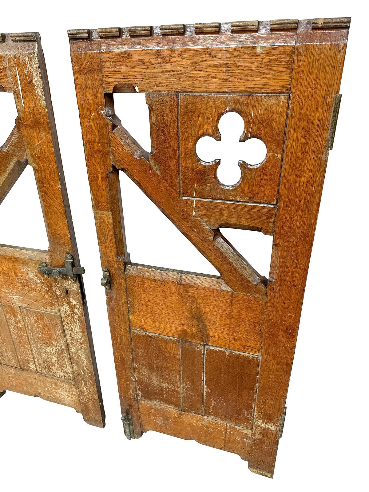 photo vintage Victorian Gates & Panels Gothic Revival Altar Communion Confession Rail  19th Century Antique.