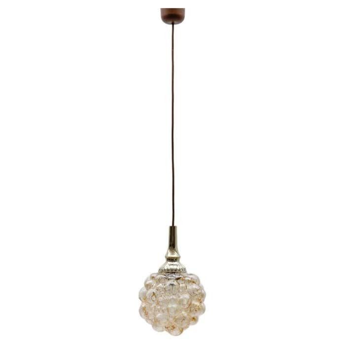 Petit Amber Bubble Glass Ceiling Lamp By Helena Tynell Limburg Germany 1960s