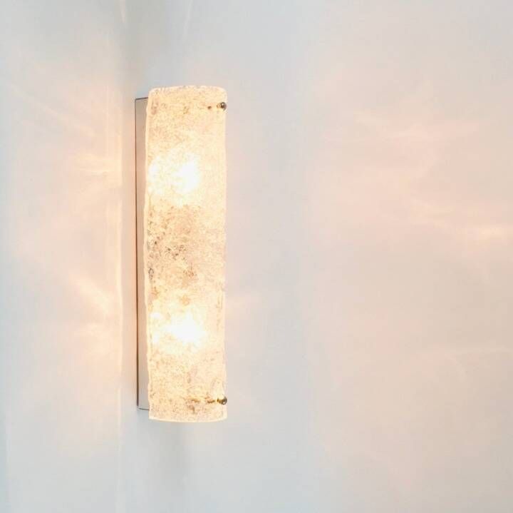 Pair Of Mid Century Tubular Murano Glass Wall Lights From Hillebrand, Germany, 1970s photo vinterior