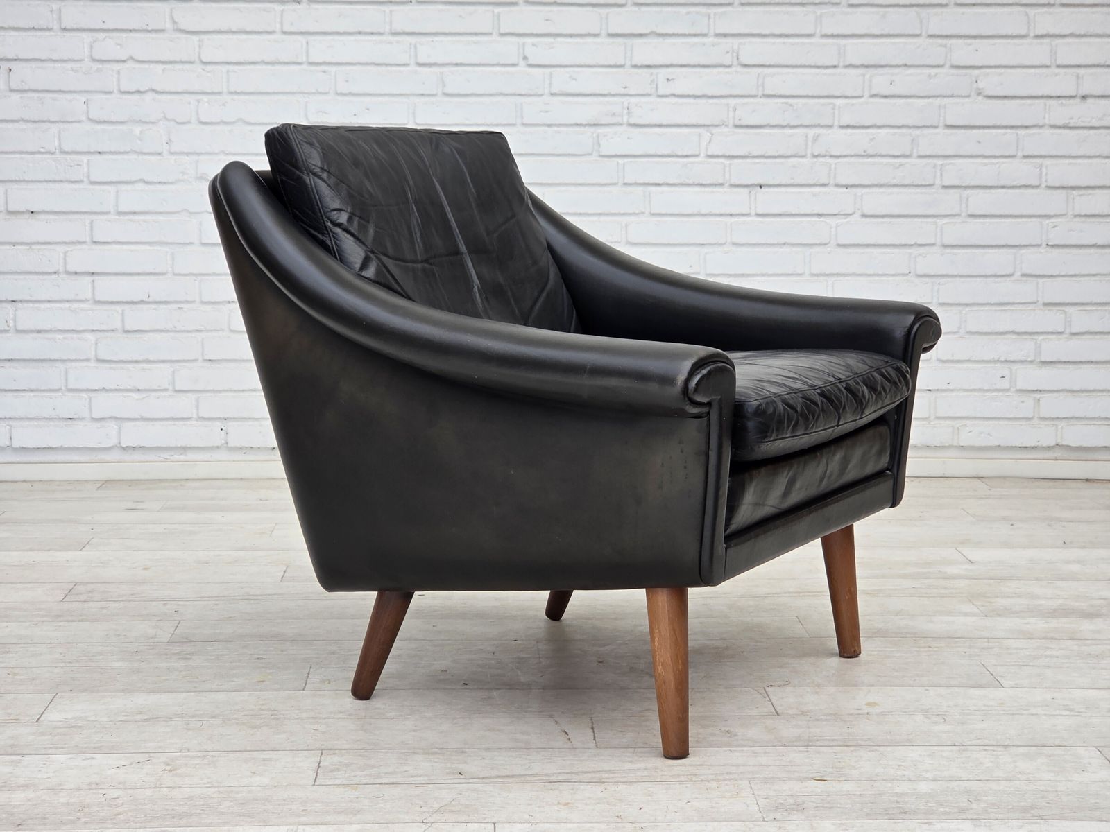 Ca. Jaren 1960, Deense Fauteuil Van Aage Christensen, Meubelsleder. photo vinterior