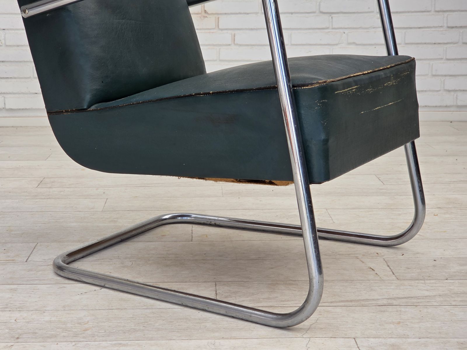 1950s, Scandinavian Armchair In Bauhaus Style, Original Condition. photo Furniture