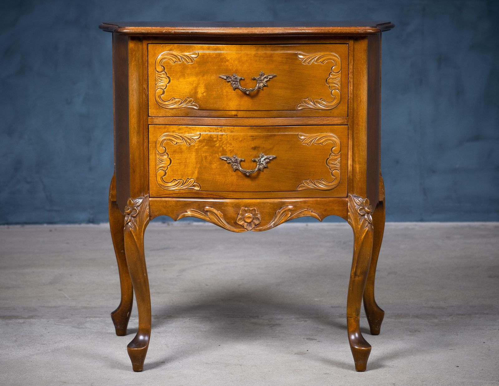 Furniture French Louis XV Style Bedside Tables, 20th Century, Set Of 2 photo