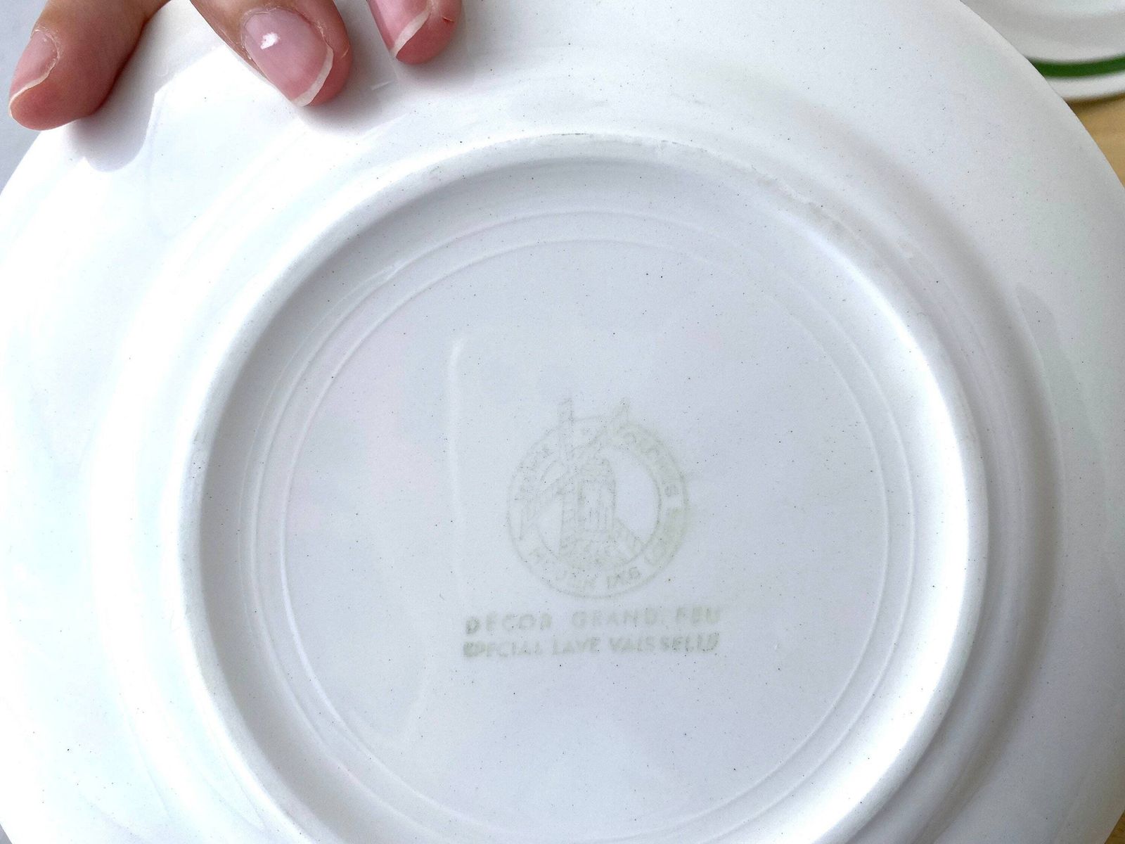 Home Decor Set Of 2 French Apple Ceramic Plates Orchies Moulin Des Loups 80s Vintage photo