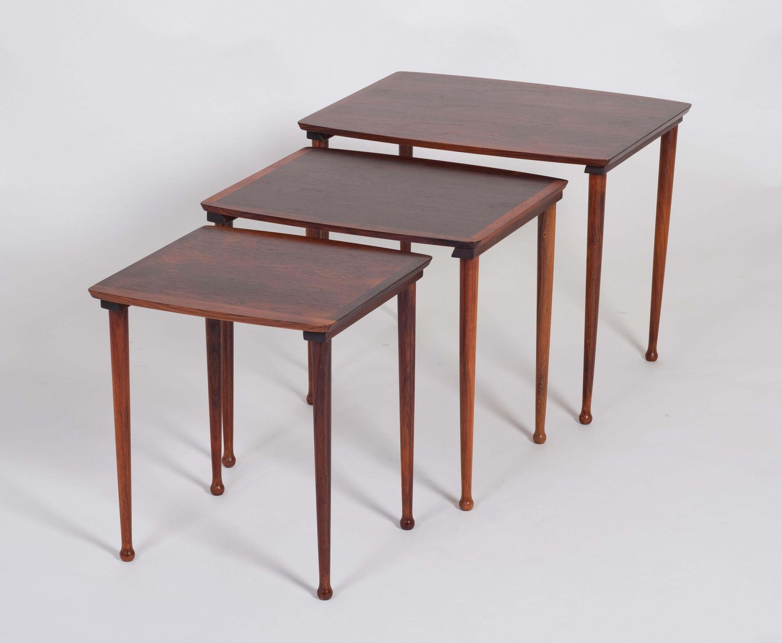 Danish Nesting Tables In Rosewood From Møbel Intarsia, 1960s, Set Of 3 photo for sale