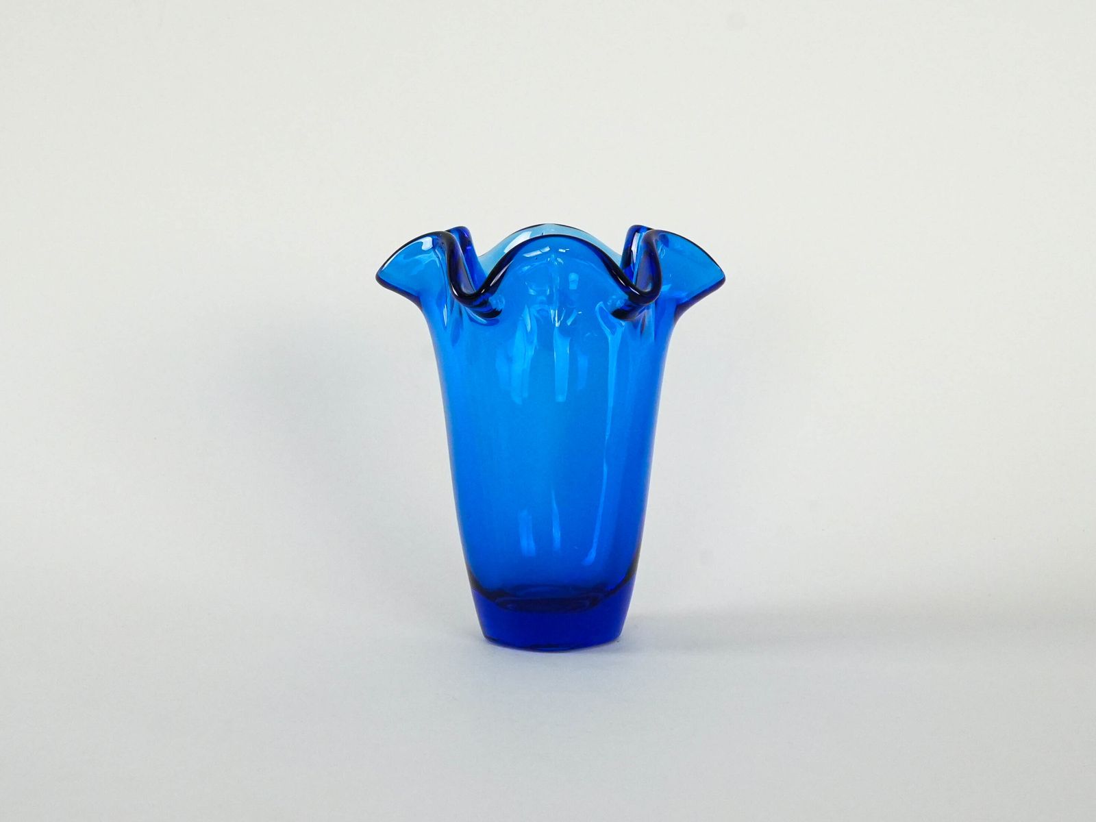 Cobalt Glass Vase, Danish Design, 1970s, Made In Denmark photo for sale