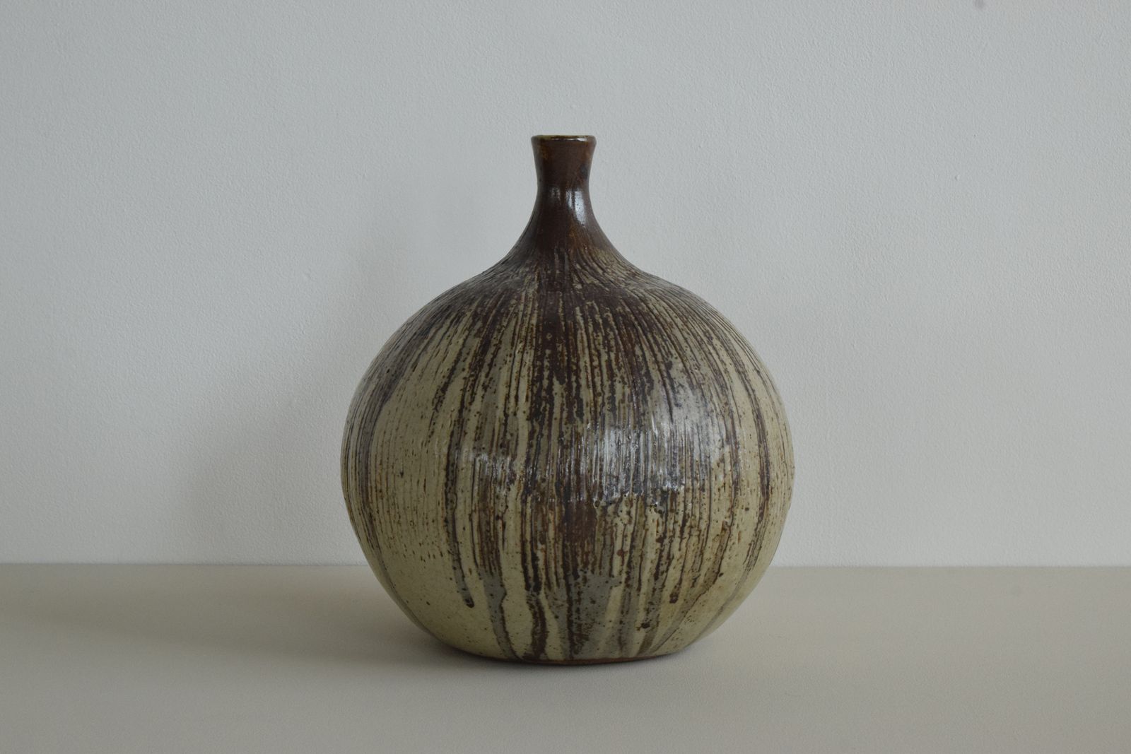 Vintage Studio Pottery Stem Vase By Potter Jean Stanton