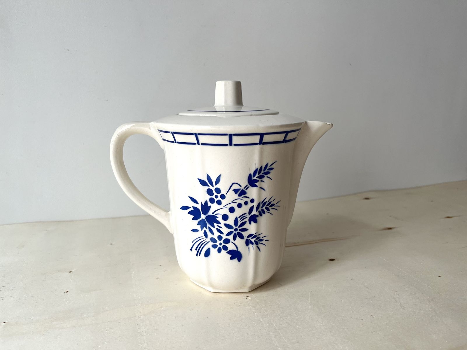 French Porcelain Teapot Badonviller Flowers 40s 50s
