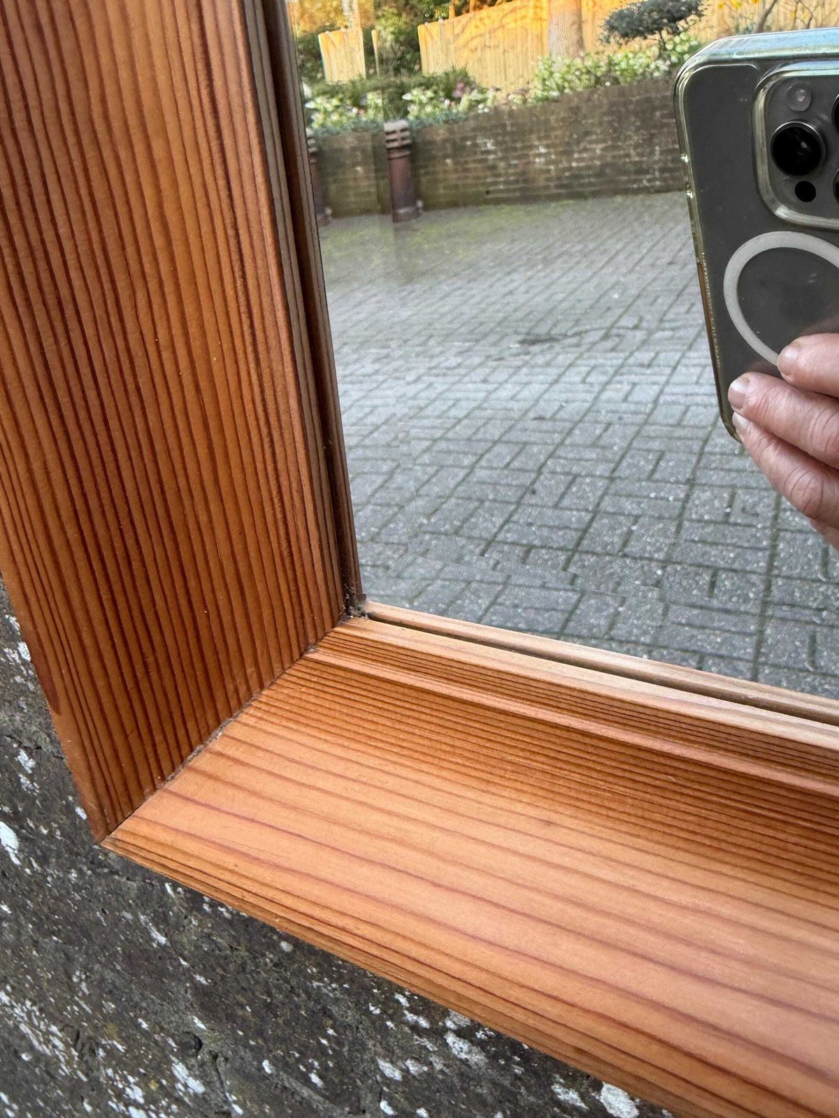 Vintage 1970s Solid Pine Framed Wall Mirror Rustic Scandinavian Country Interior Decor photo 88.0