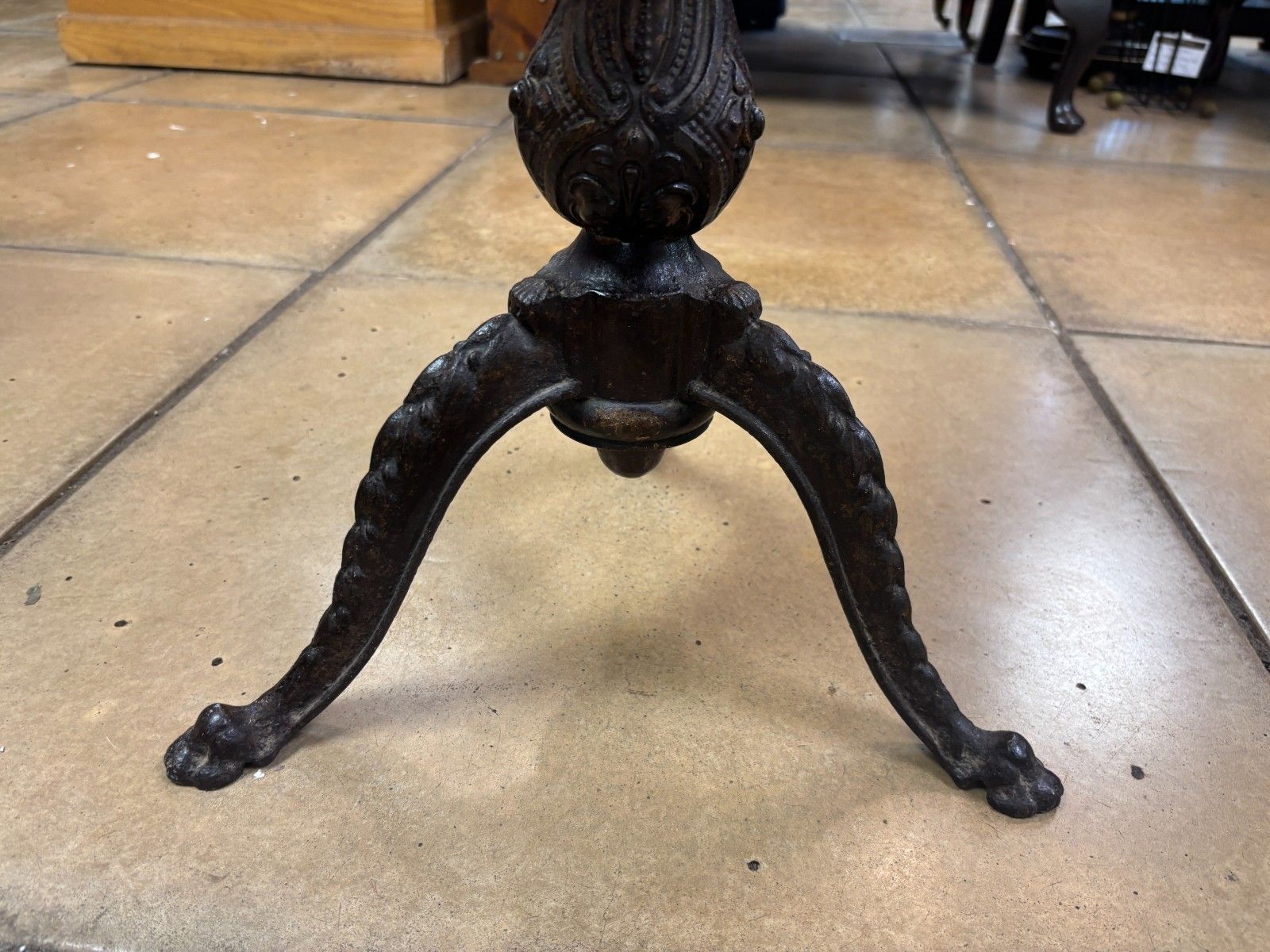 Antique Victorian Cast Iron Piano Stool photo for sale