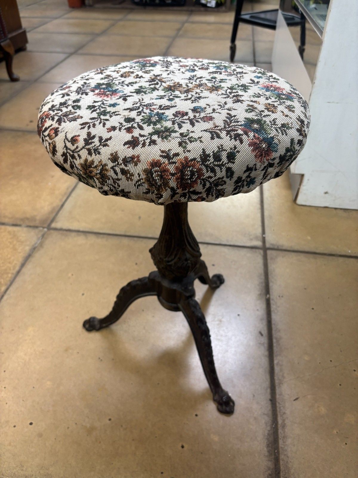 Antique Victorian Cast Iron Piano Stool photo vinterior