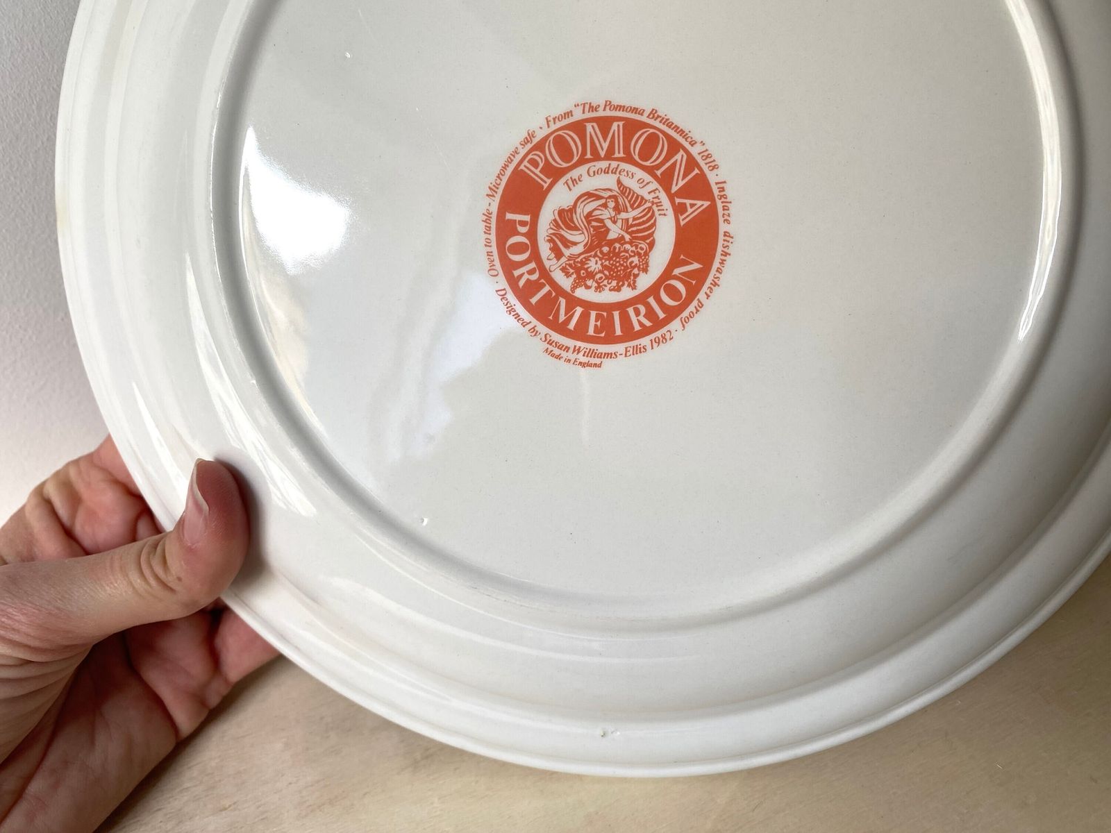 photo for sale Large Pomona Portmeirion Plate By Susan William Ellis 1982, Vintage Botanical Dish Made In England