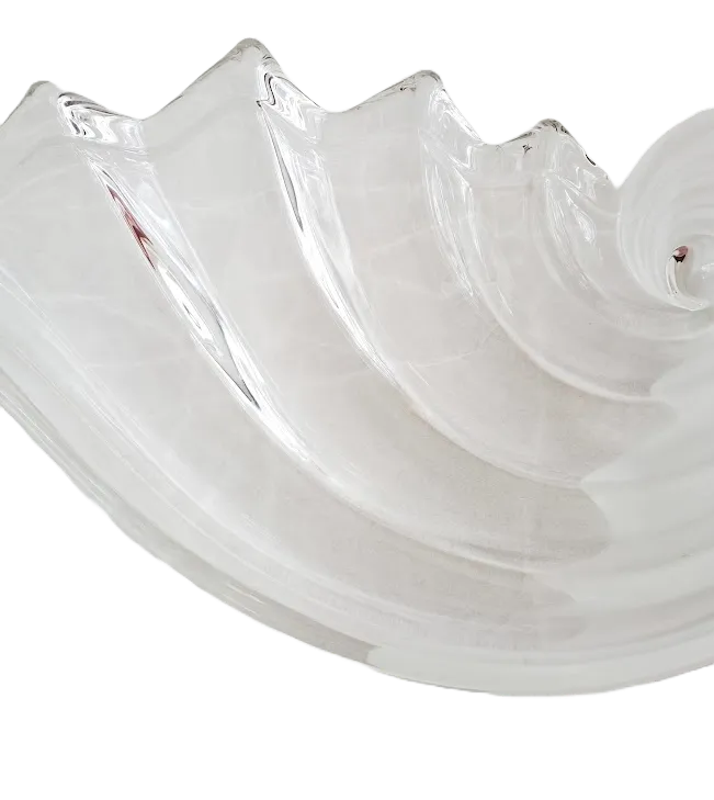 Mikasa Crystal Clearwater Nautilus 13" Serving Bowl In Clear And Frosted Glass, Vintage photo furniture