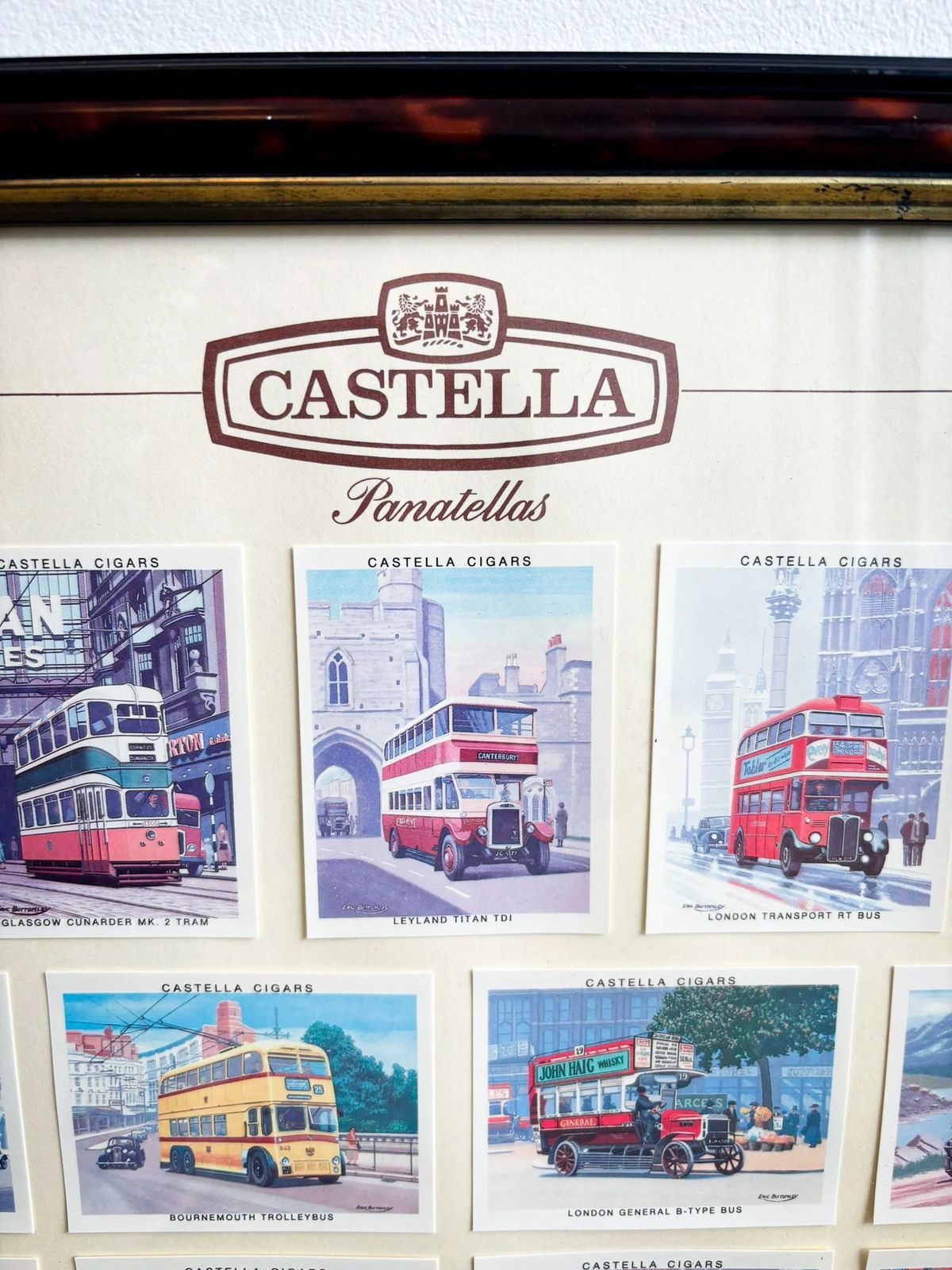 Castella “Britain’s Motoring History” Cigar Card Display, C.1930s – Framed Vintage Automobilia photo for sale