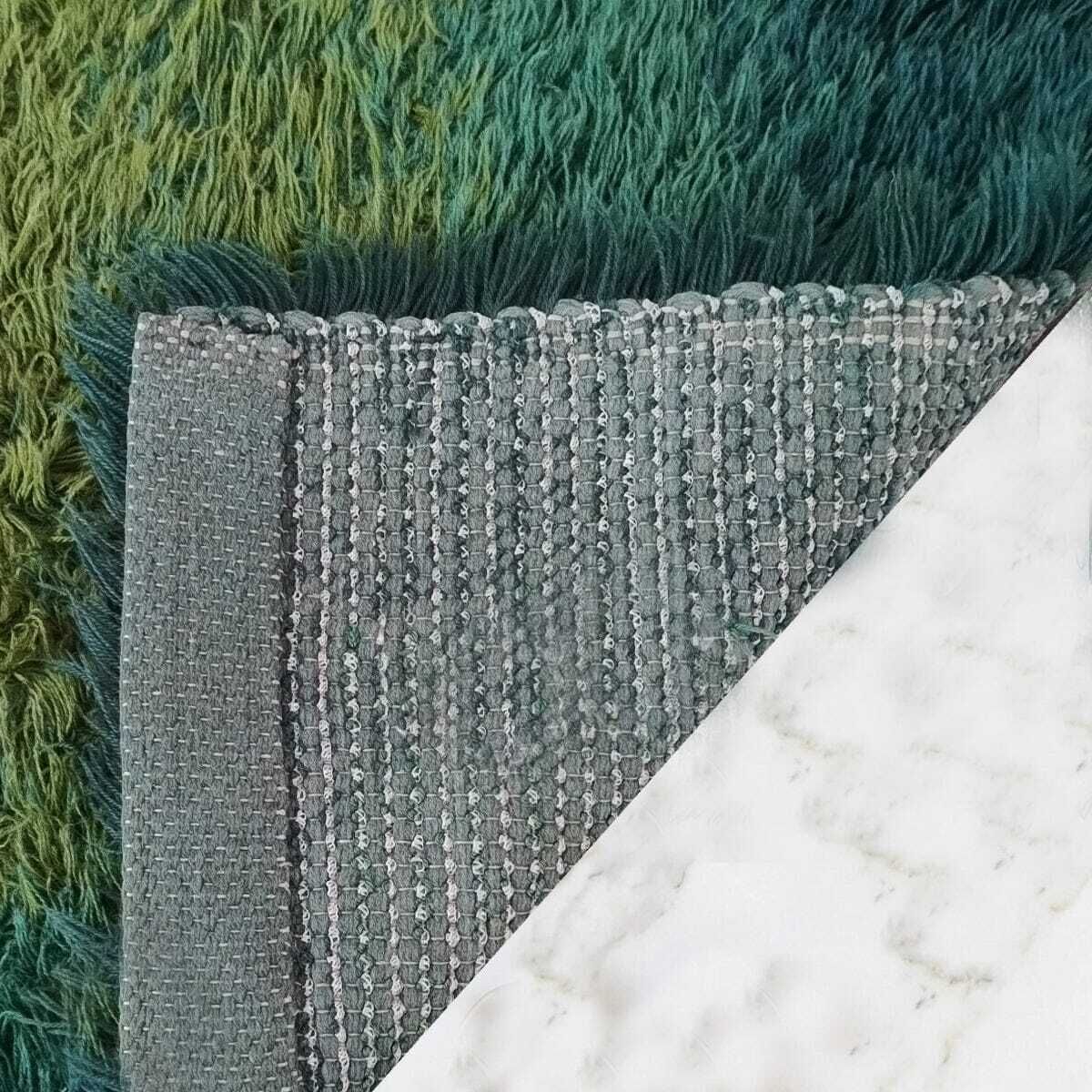 photo furniture 1970s Mid Century Modern "Homage To The Square" Shag Rug – Geometric Op Art Textile / Wall Tapestry