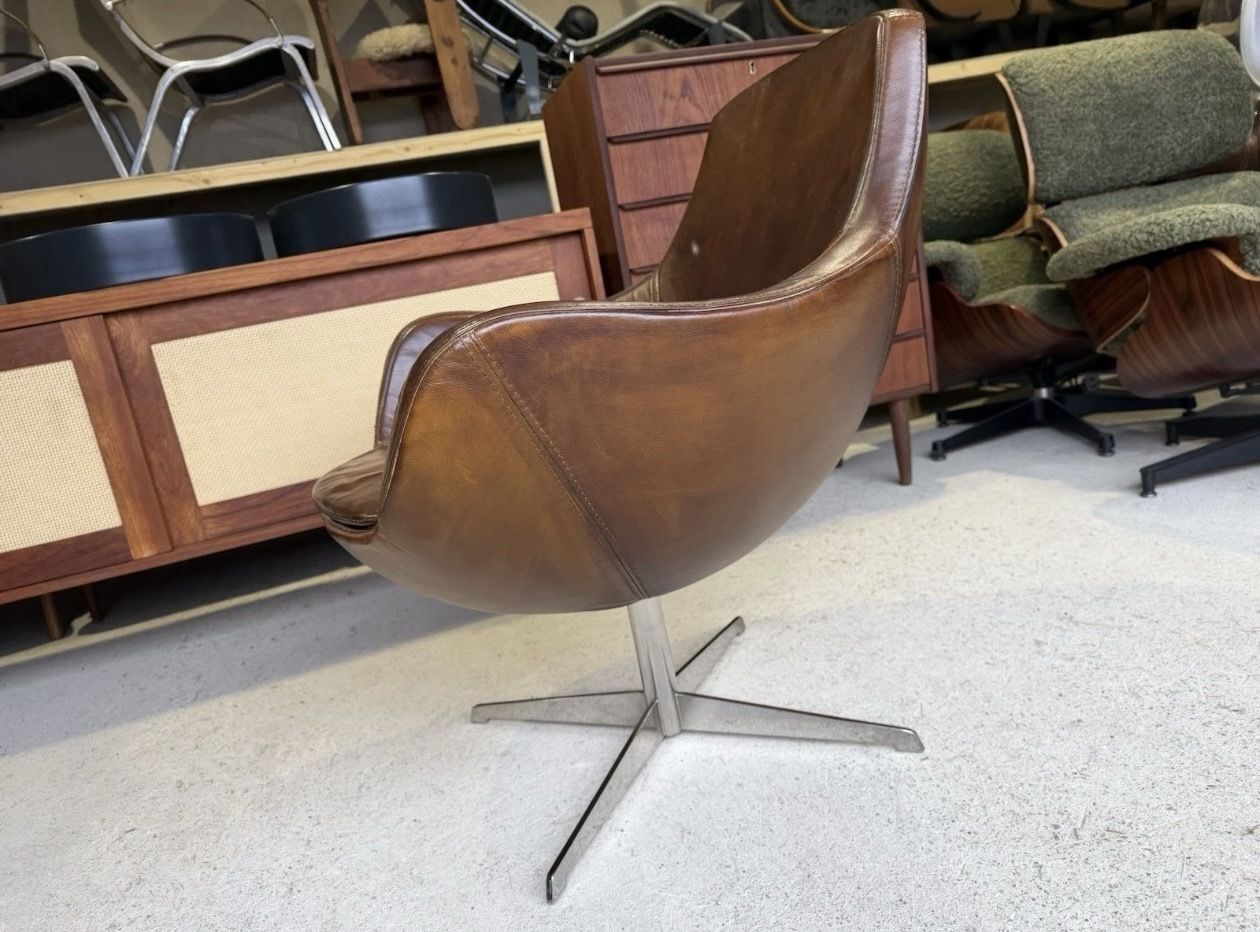 Mid Century Swivel Lounge Chair By Grassoler Rosetta 1970s Spain photo vintage