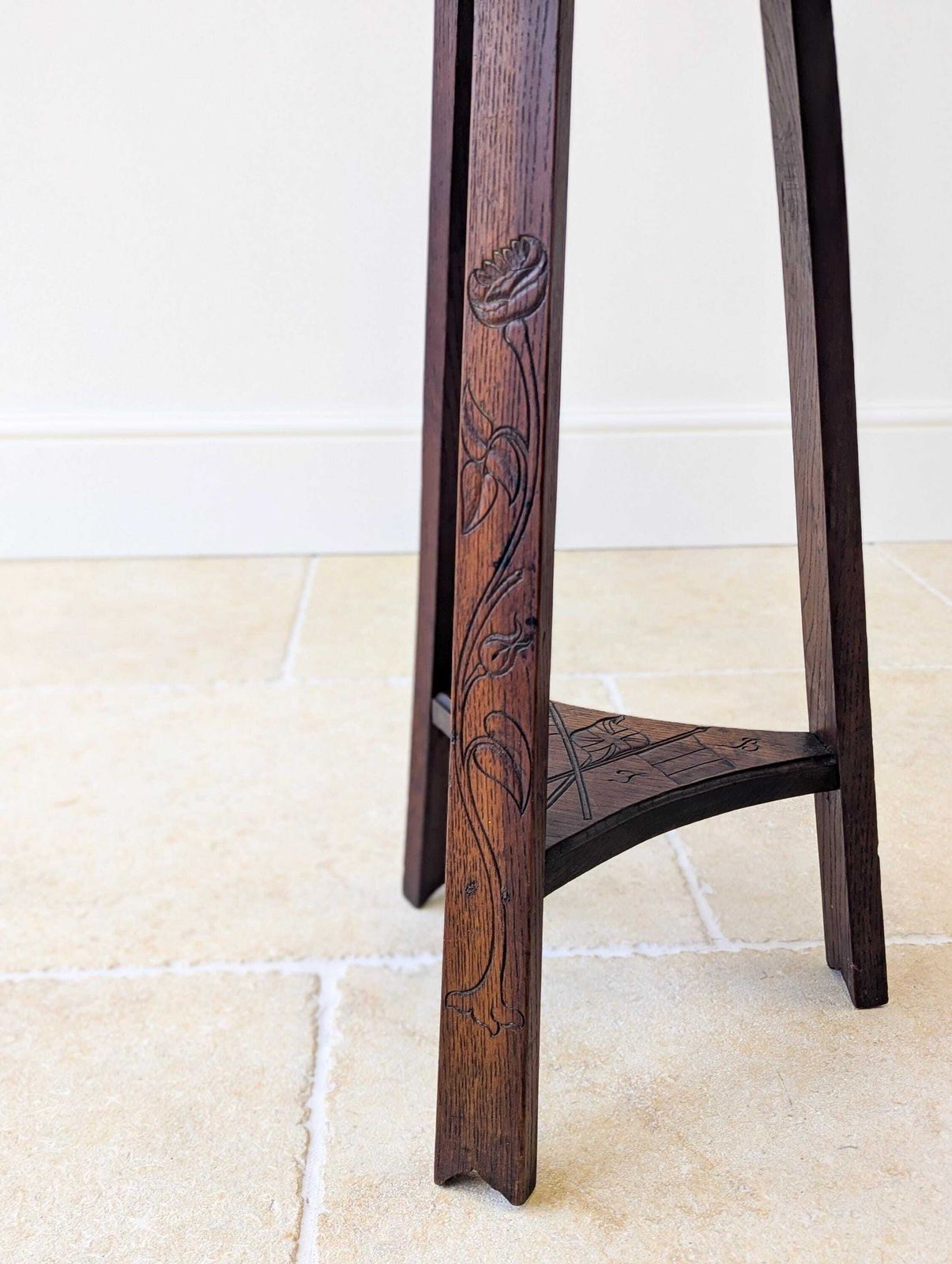 Antique Early 20th Century Carved Oak Commemorative Occasional Table C.1920 photo Furniture
