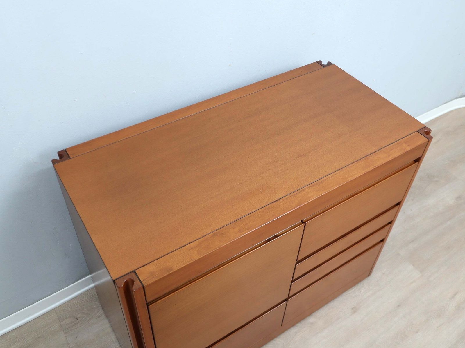 photo furniture 1970s Italian Walnut Angelo Mangiarotti 4d Series Cabinet Bar