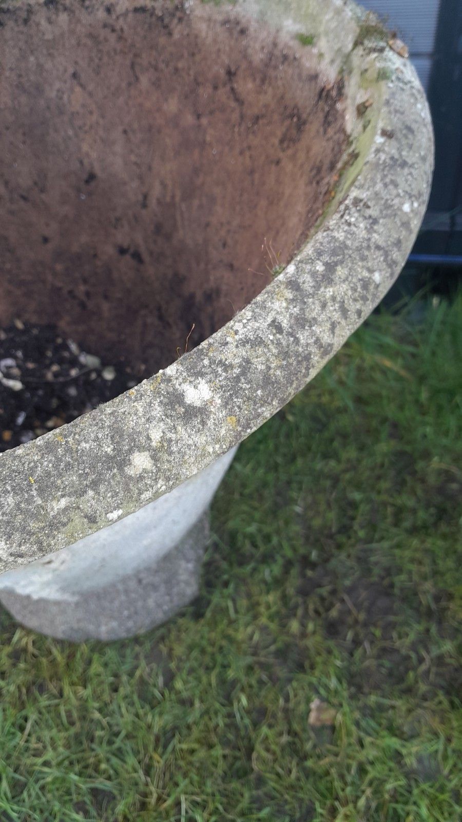 Pair Of Beautiful 20th Century Cast Stone Weathered Urns photo 365.0