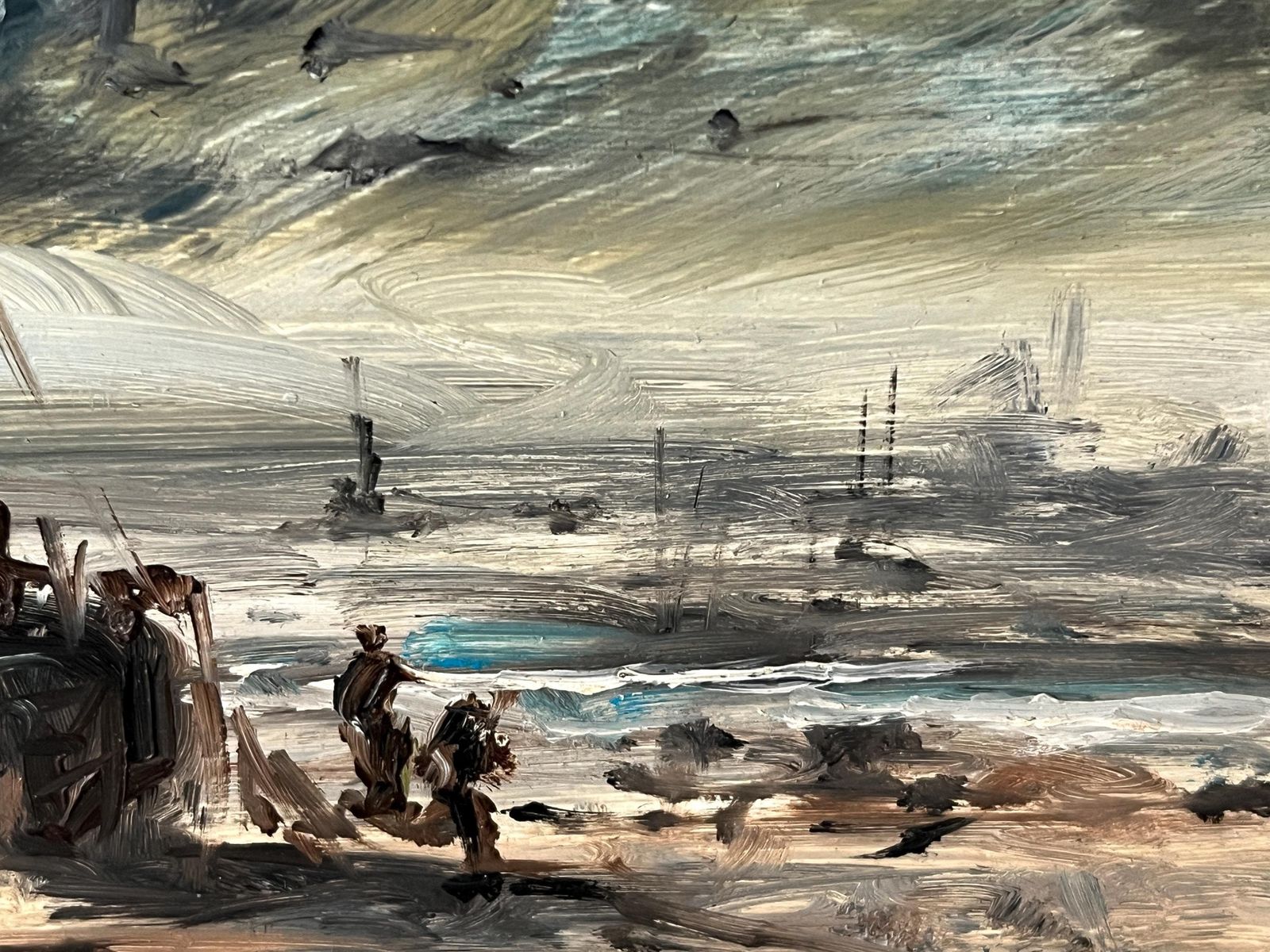 Original 1950's Seascape Oil On Panel, Antique Small Marine Scene, Sailor Painting photo 98.0