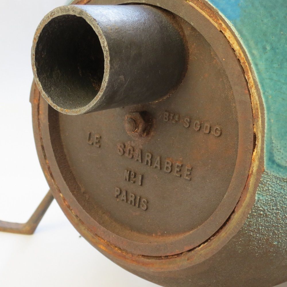 19th Century Enamelled Cast Iron Wood Burning Stove Le Scarabee Paris No 1 photo Home Fixtures