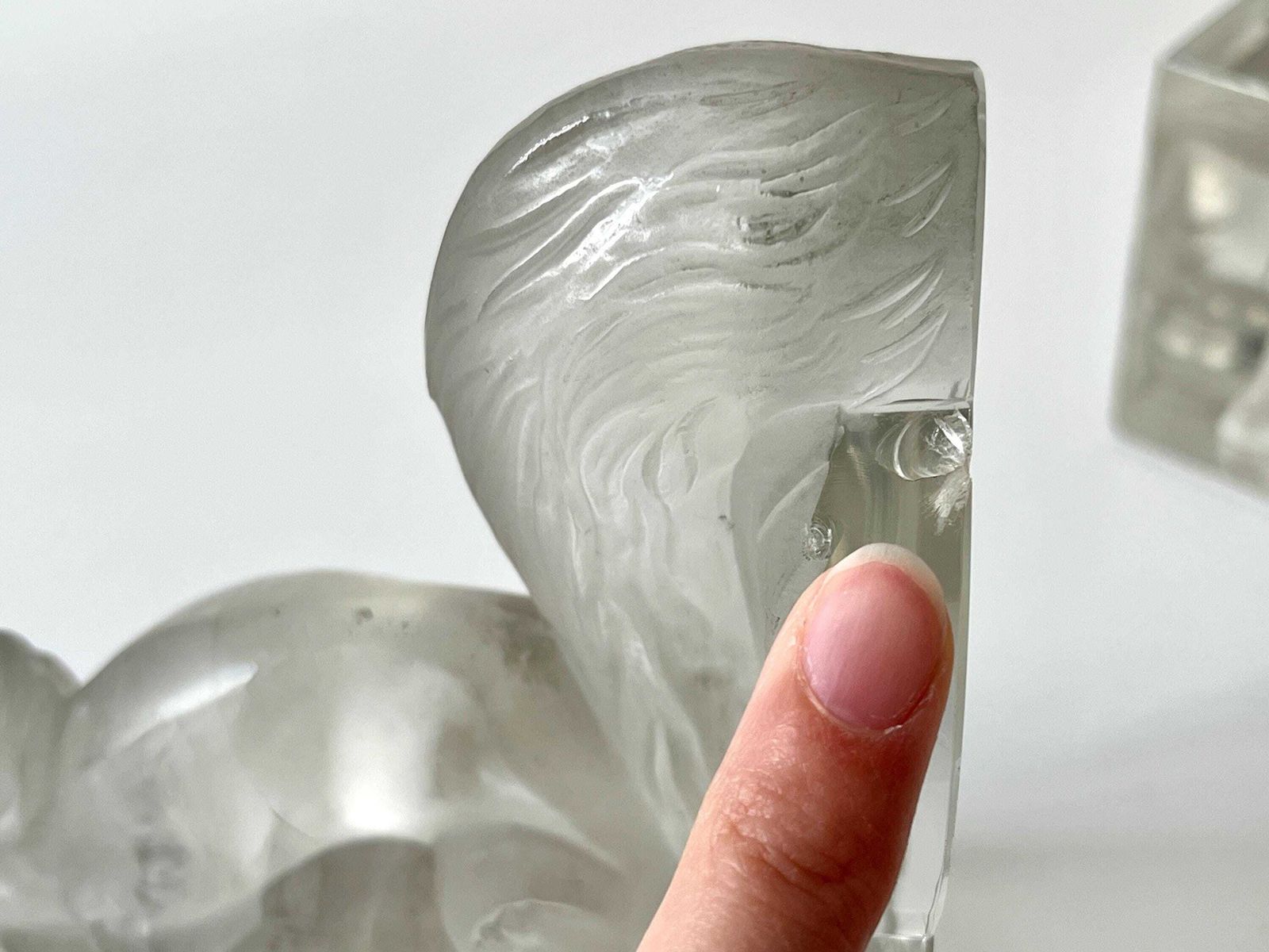 Antique Pair Of 1930s Squirrel Bookends Signed H.Hoffmann, Czech Frosted And Clear Glass Paperweights photo buy