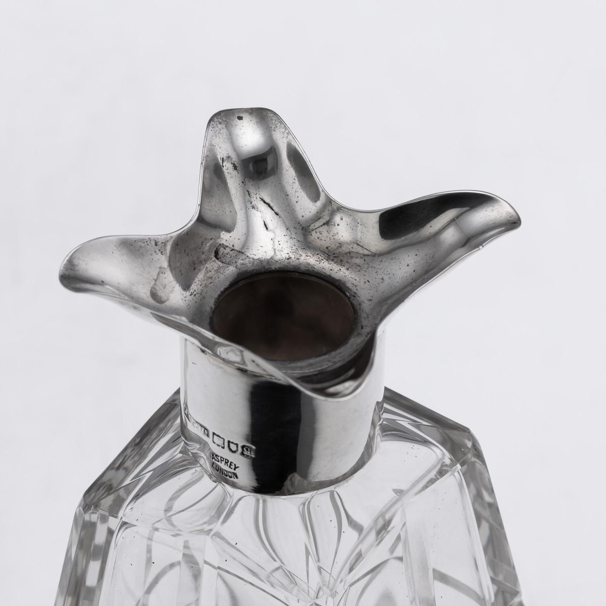 photo for sale Antique 20thc English Solid Silver & Cut Glass Decanter By Asprey, London C.1911