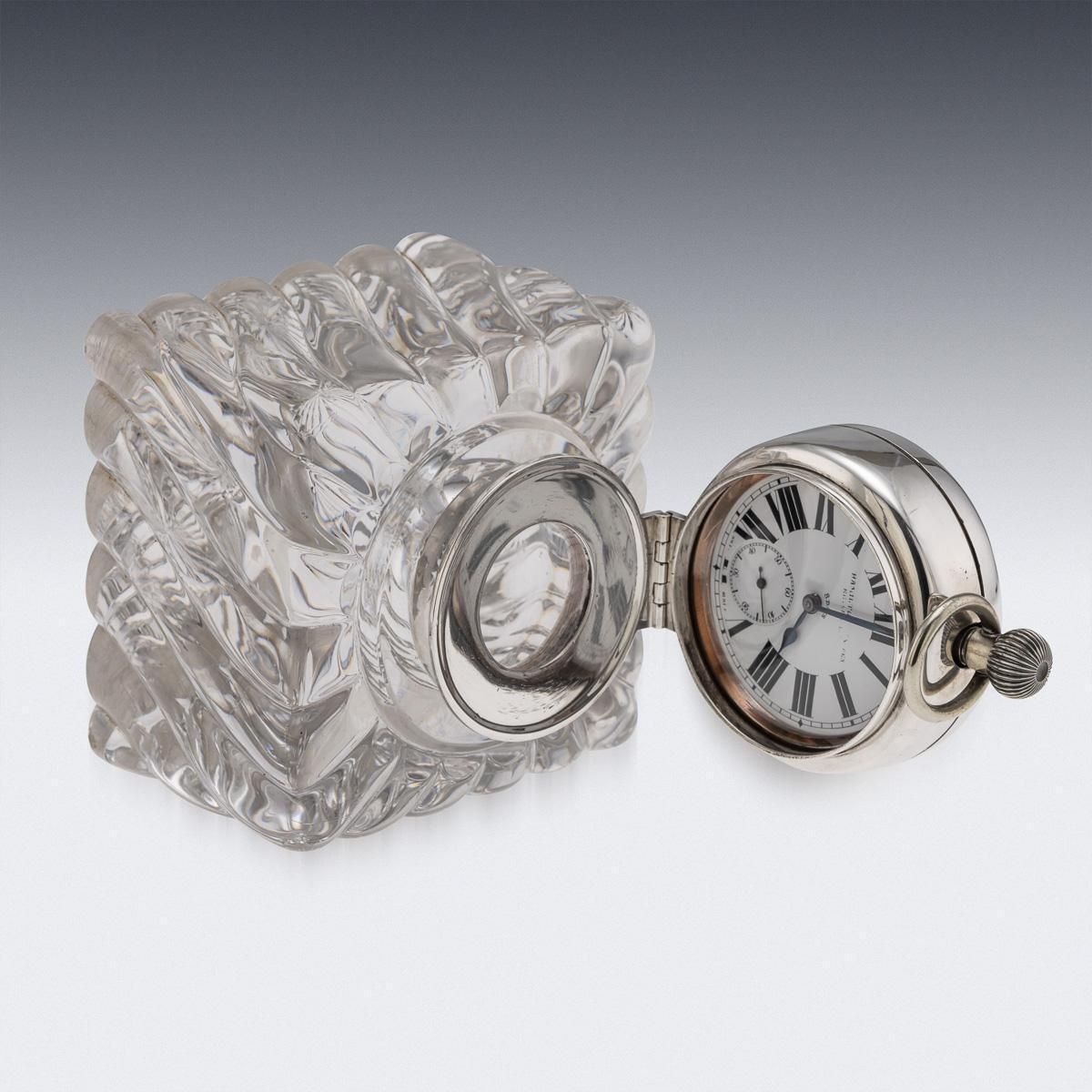photo furniture Antique 20thc Scottish Solid Silver Clock & Inkwell By Hamilton & Inches C.1903