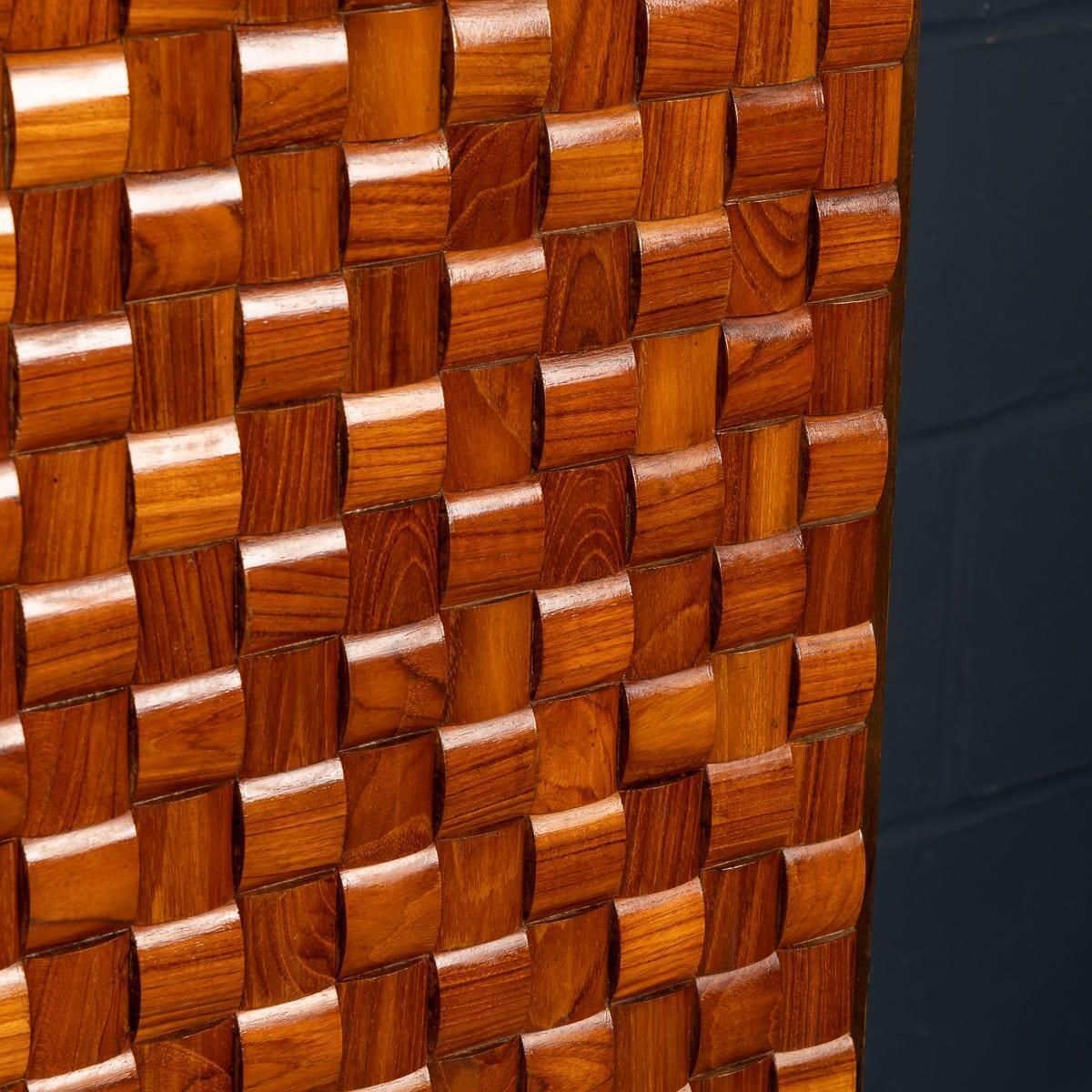 photo vinterior Vintage 20thc Italian Dry Bar Cabinet With 'Woven' Front Decor On Stand C.1960